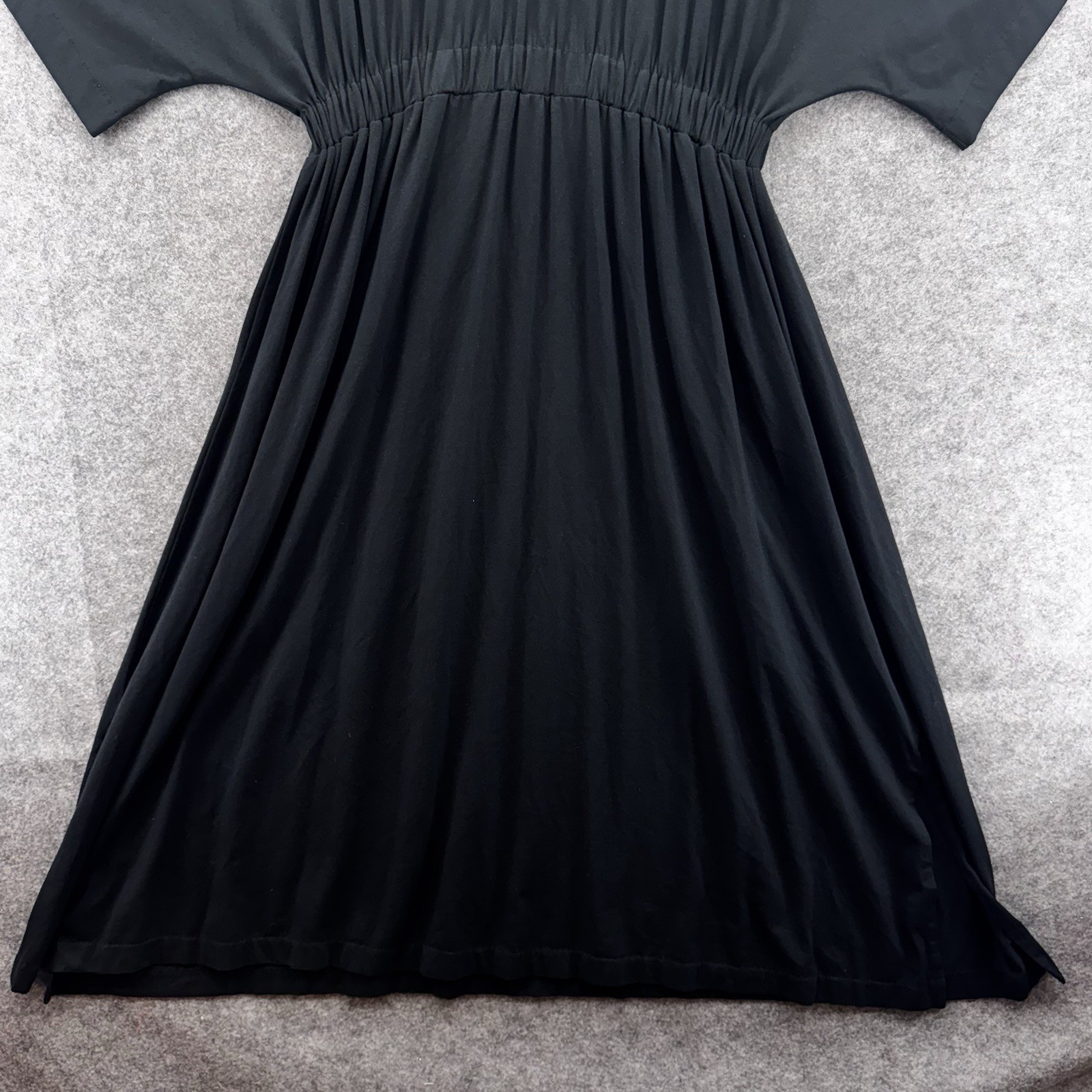 ABLE Womens Nina Dolman Midi Dress Size L Black Cotton Modal Stretch Minimalist