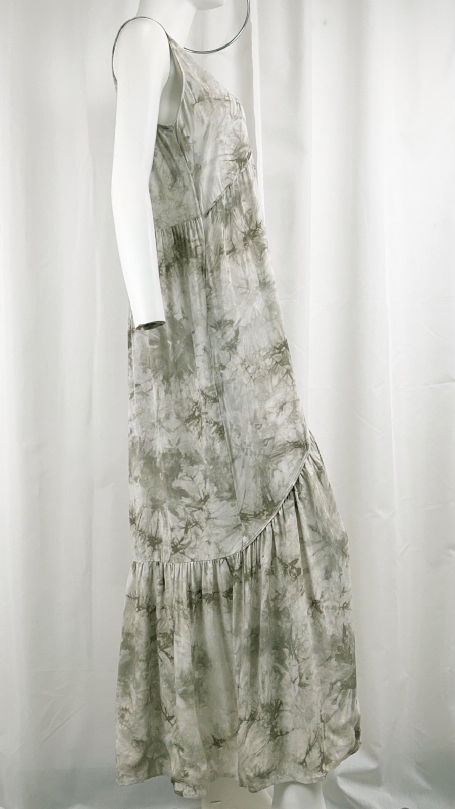 Tribal Brand Sleeveless 3-Tiered Boho Maxi Dress “Fern” Tie Dye XS