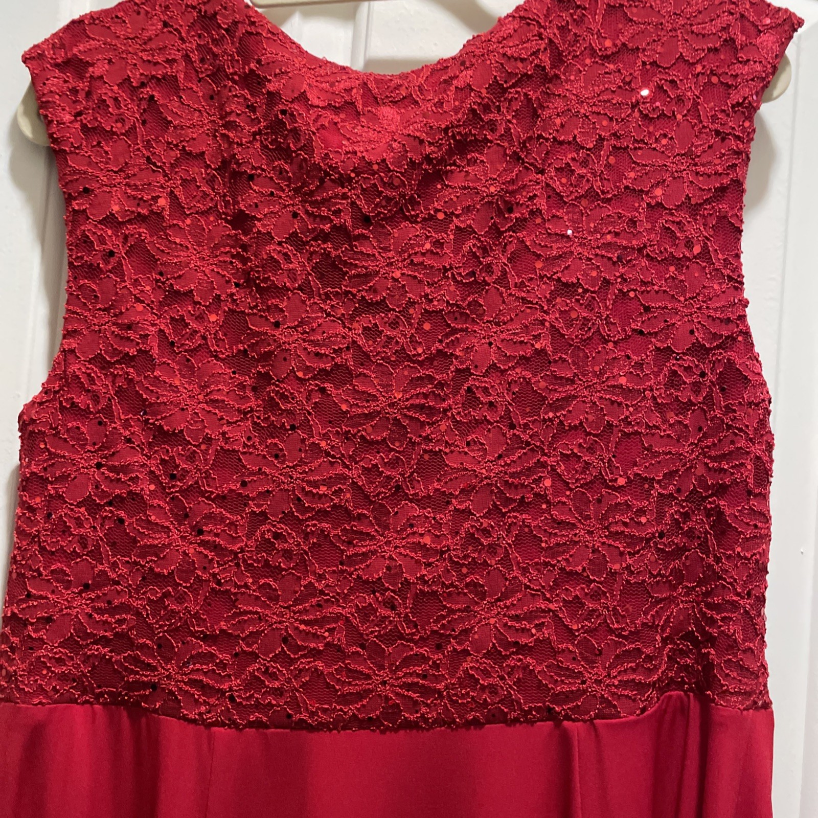 Connected Apparel 18w Red Sequin/Lace Long dress NWT