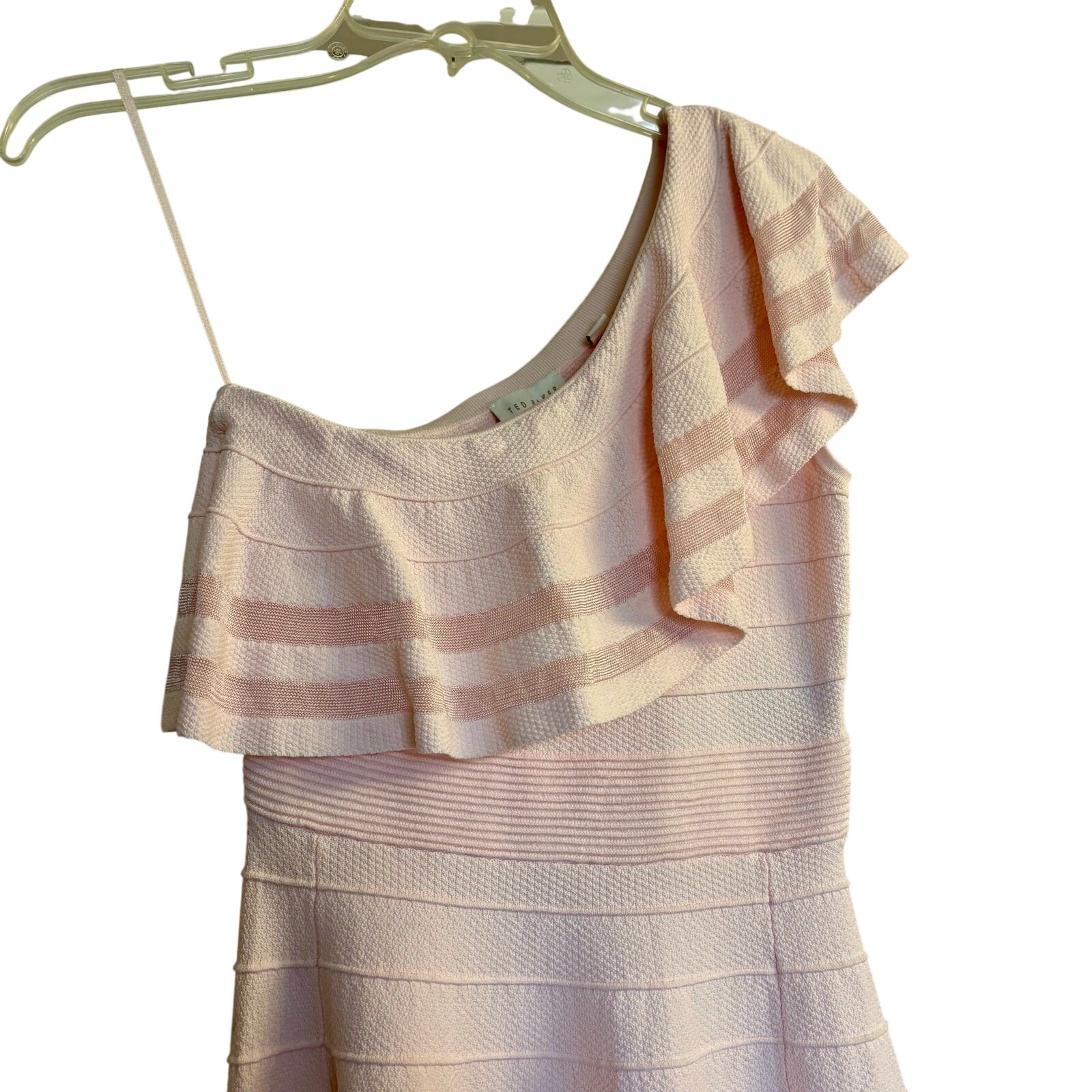 New Ted Baker Streena Ruffle One Shoulder Dress Feminine Coquette Dainty