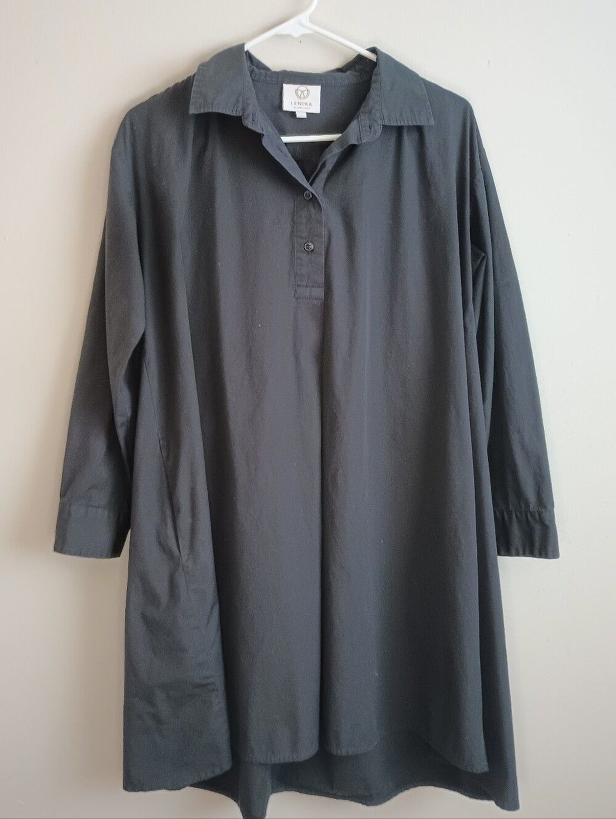 Lenora by Dina Yang black causal Ali swing shirt dress size medium