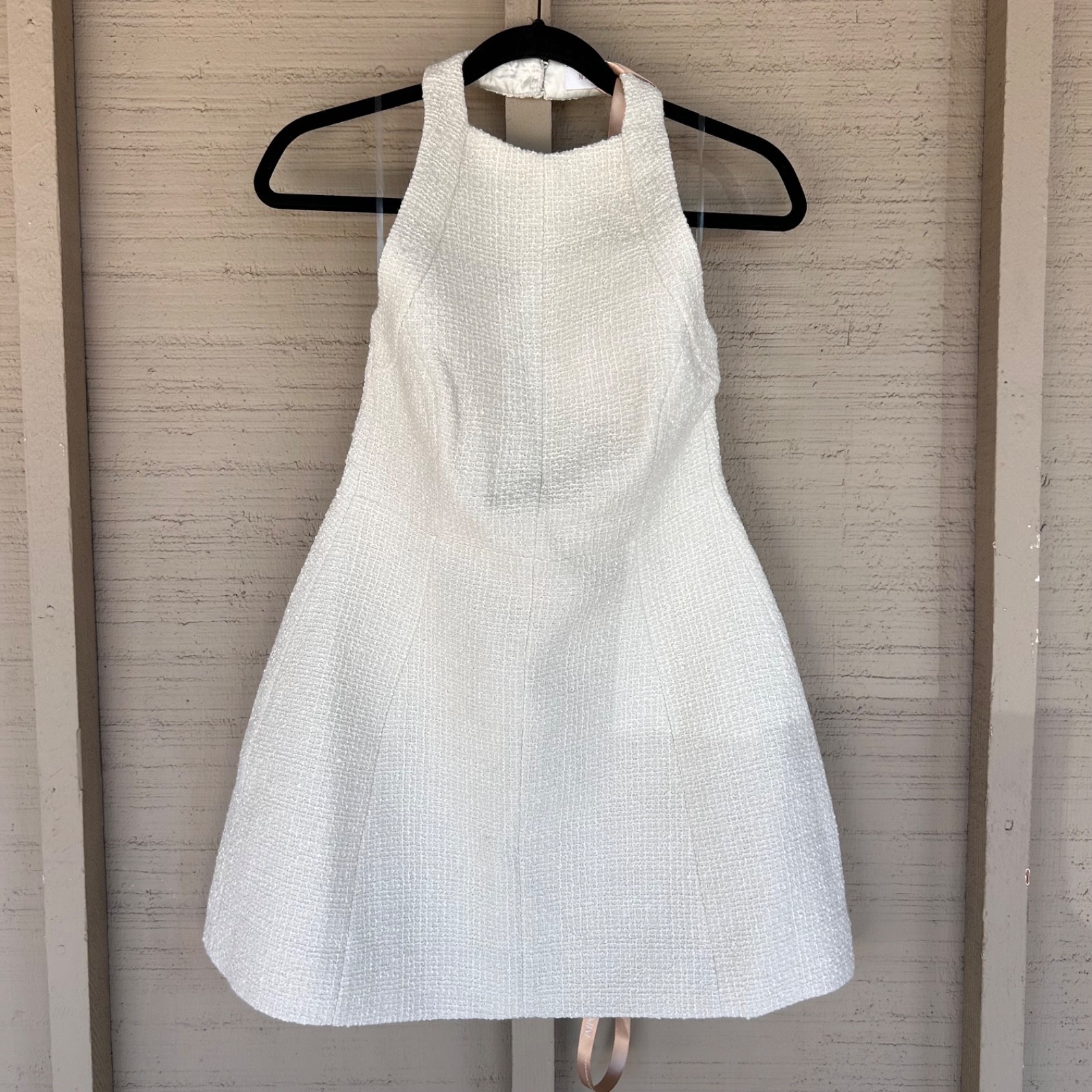 Meshki Carina Boucle Halter Mini Dress XS