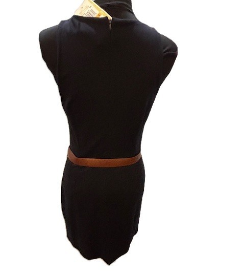 Michael kors Navy Belted Dress w/Buckle Detail on Shoulder & Removable Belt (S )