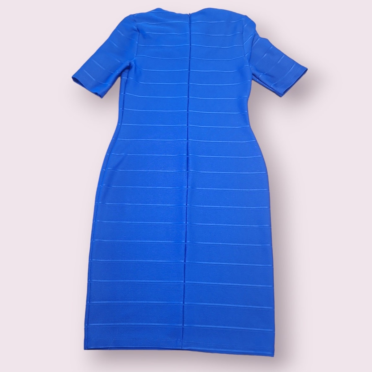 Dorothy Perkins Blue Bodycon Pencil Dress Textured Office US 6