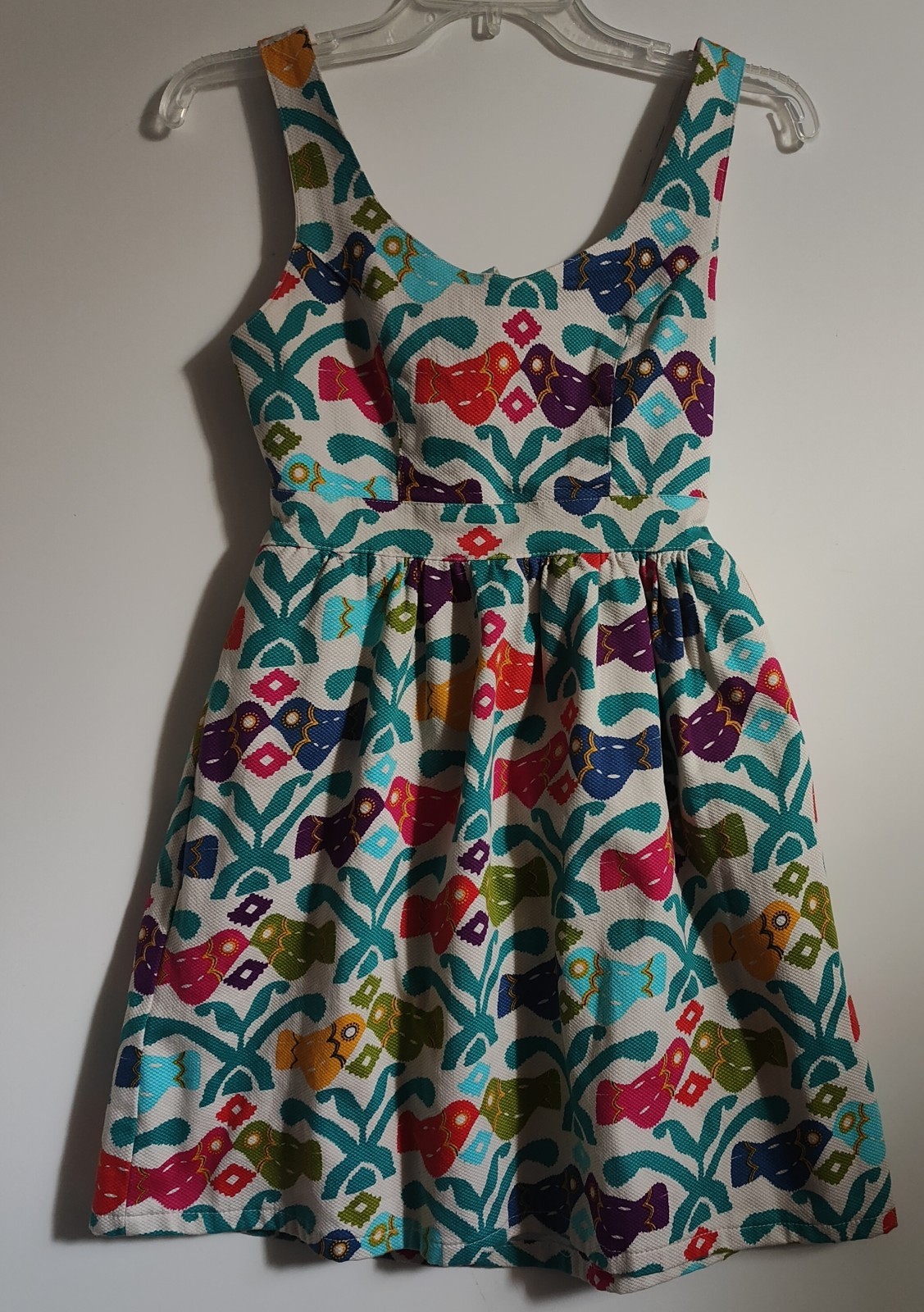 Judith March Women’s Size Large L Sundress Dress Turquoise Birds