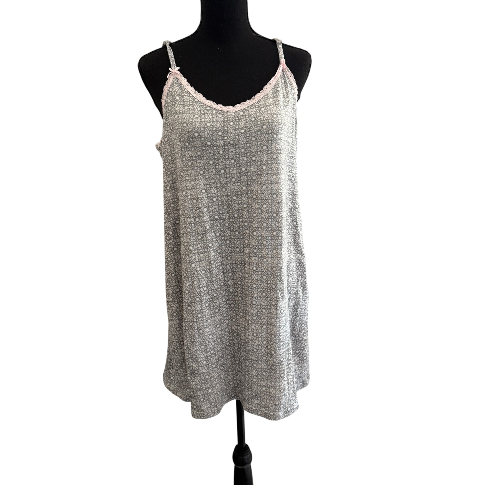 Rene Rofe Women’s Gray Slip Dress L Romantic Coquette Delicate Fairy Core