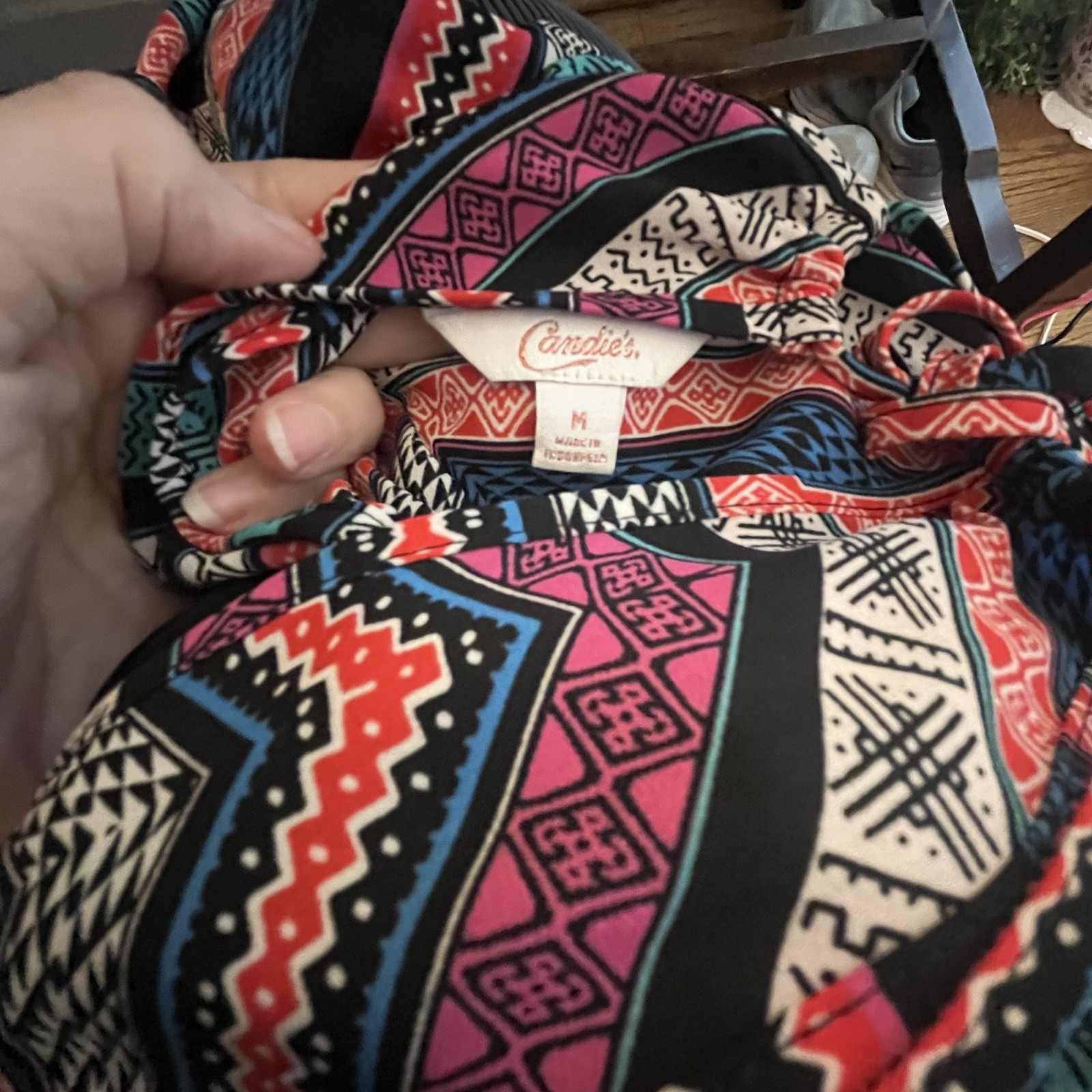 Candies Walk Through Maxi Romper Sundress Chevron Aztec Artsy Strappy – Sz M