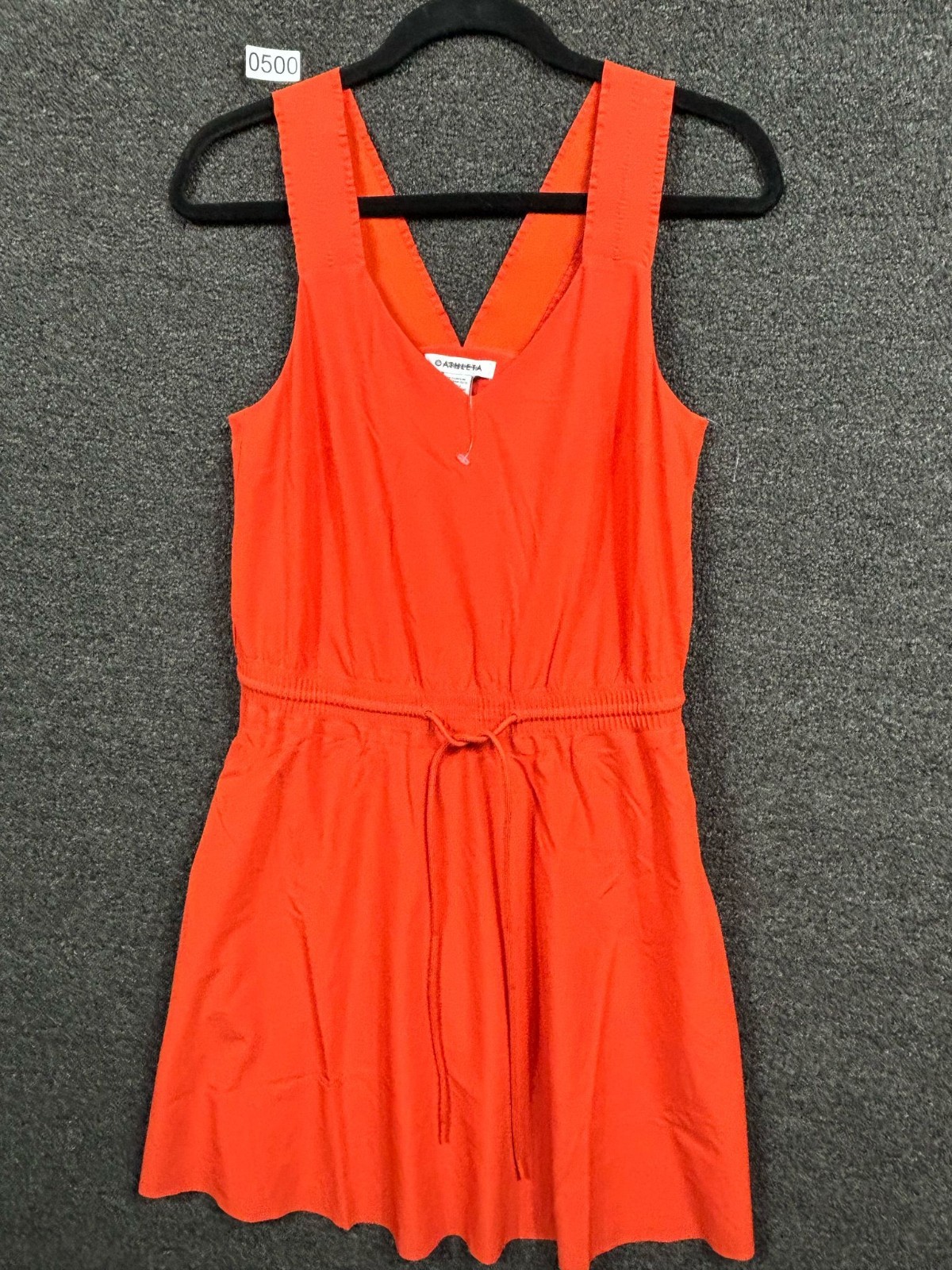 Athleta Savannah Strap Mini Athletic Dress Tie Waist Size XS Orange Sleeveless