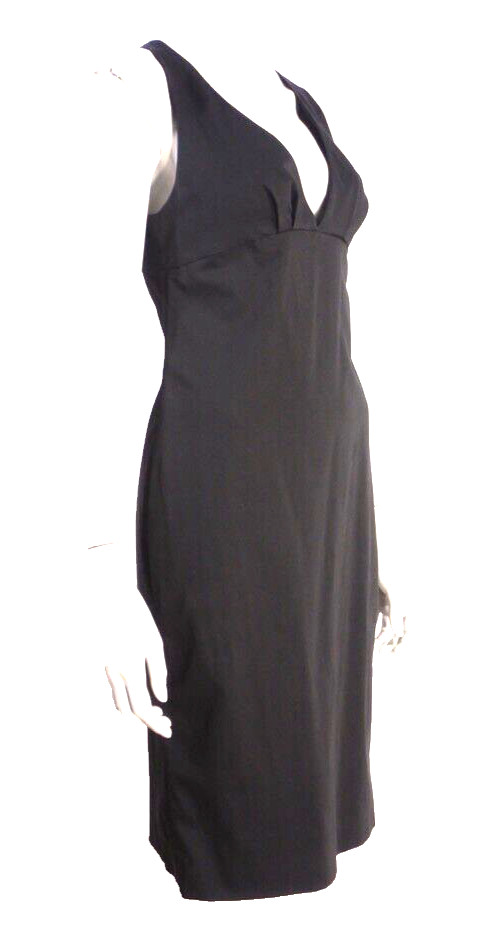 Vintage Gucci Tom Ford Black Empire Waist Sleeveless Dress Size 42 US 6