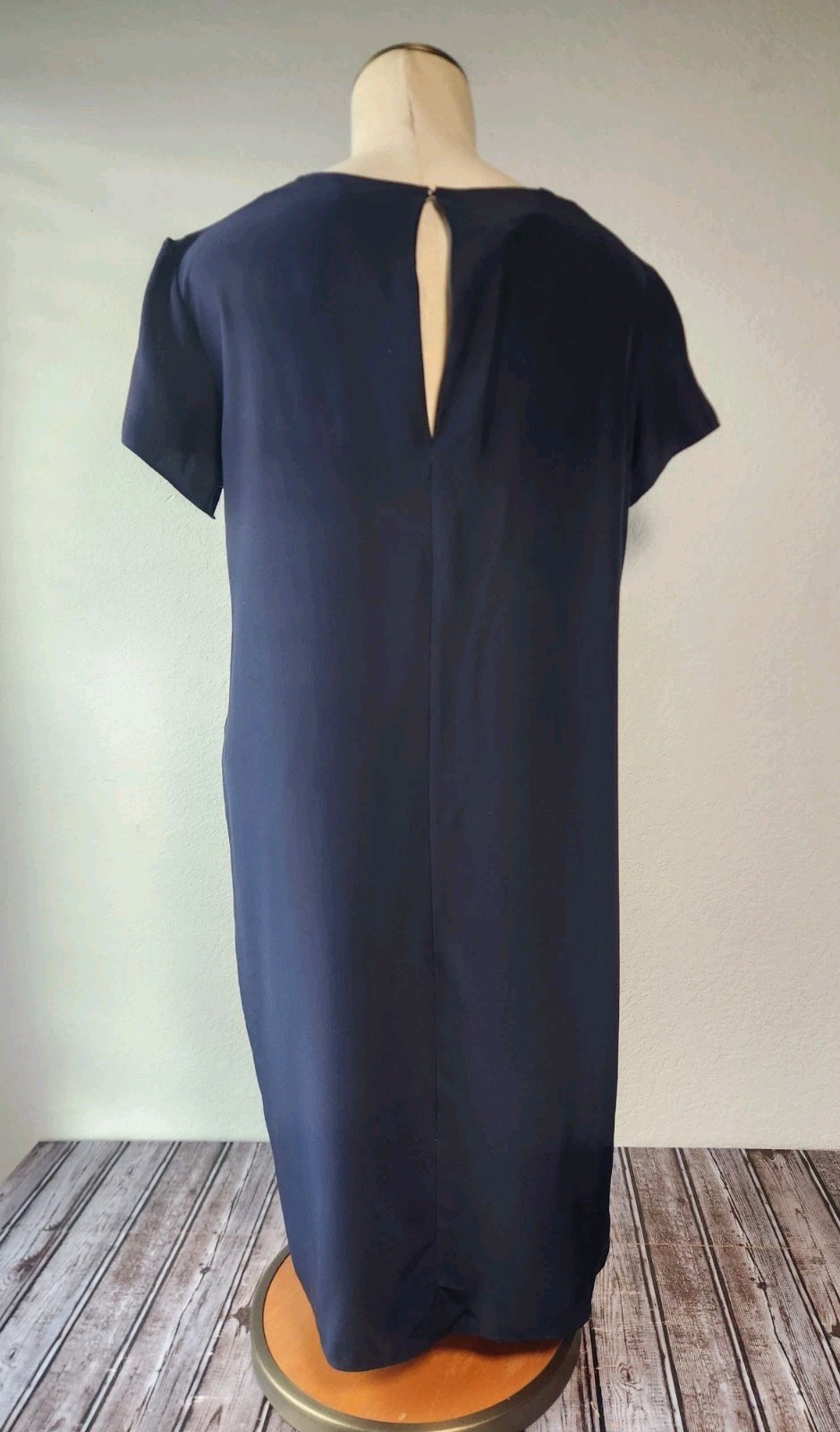 Crop David Peck Womens Silk Dress Circle Pattern Navy/Red Size Not Listed