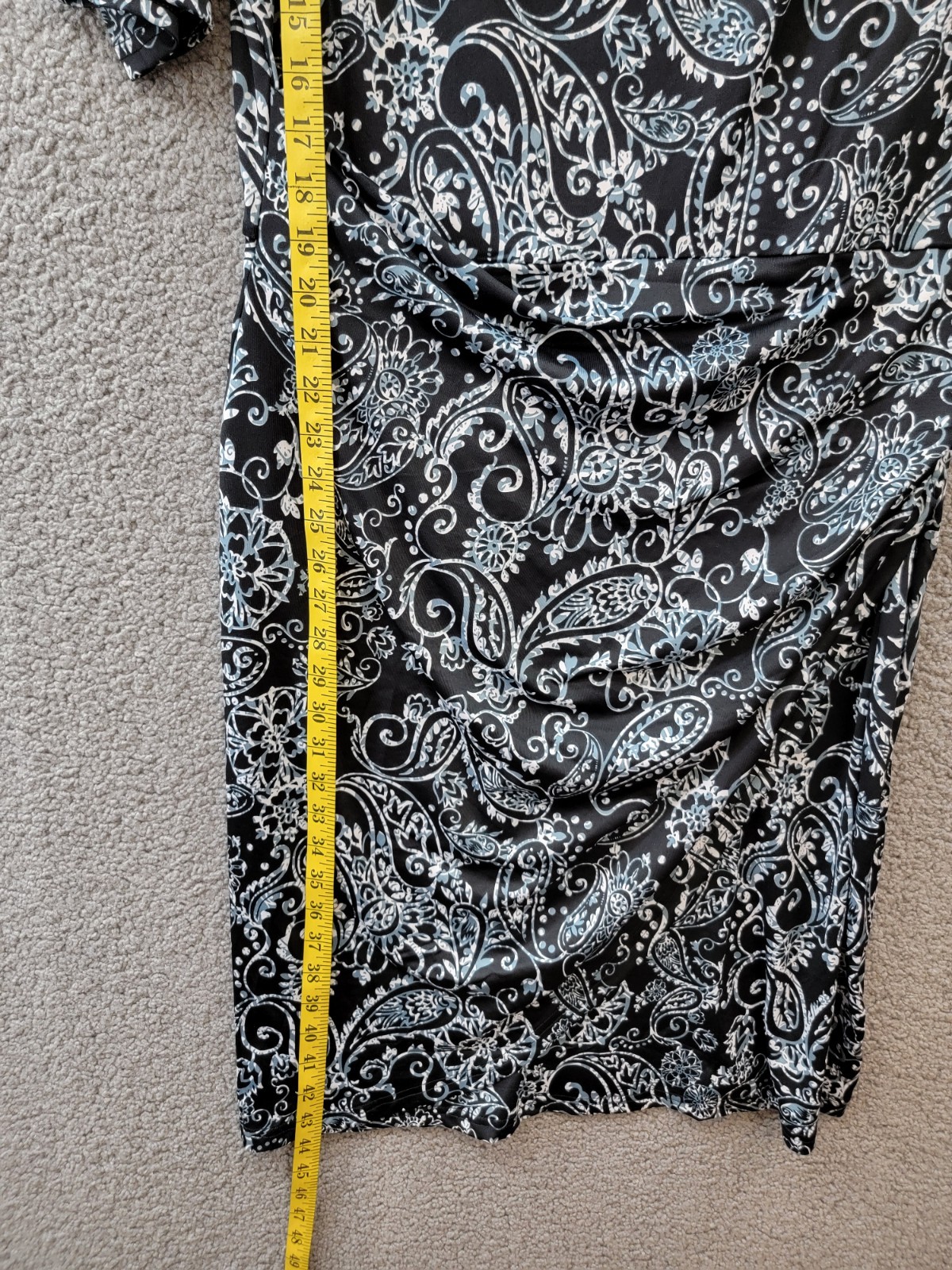NY Collection Plus Size Elbow Sleeve Side Pleat Dress Womens 1X Verbena Pullover
