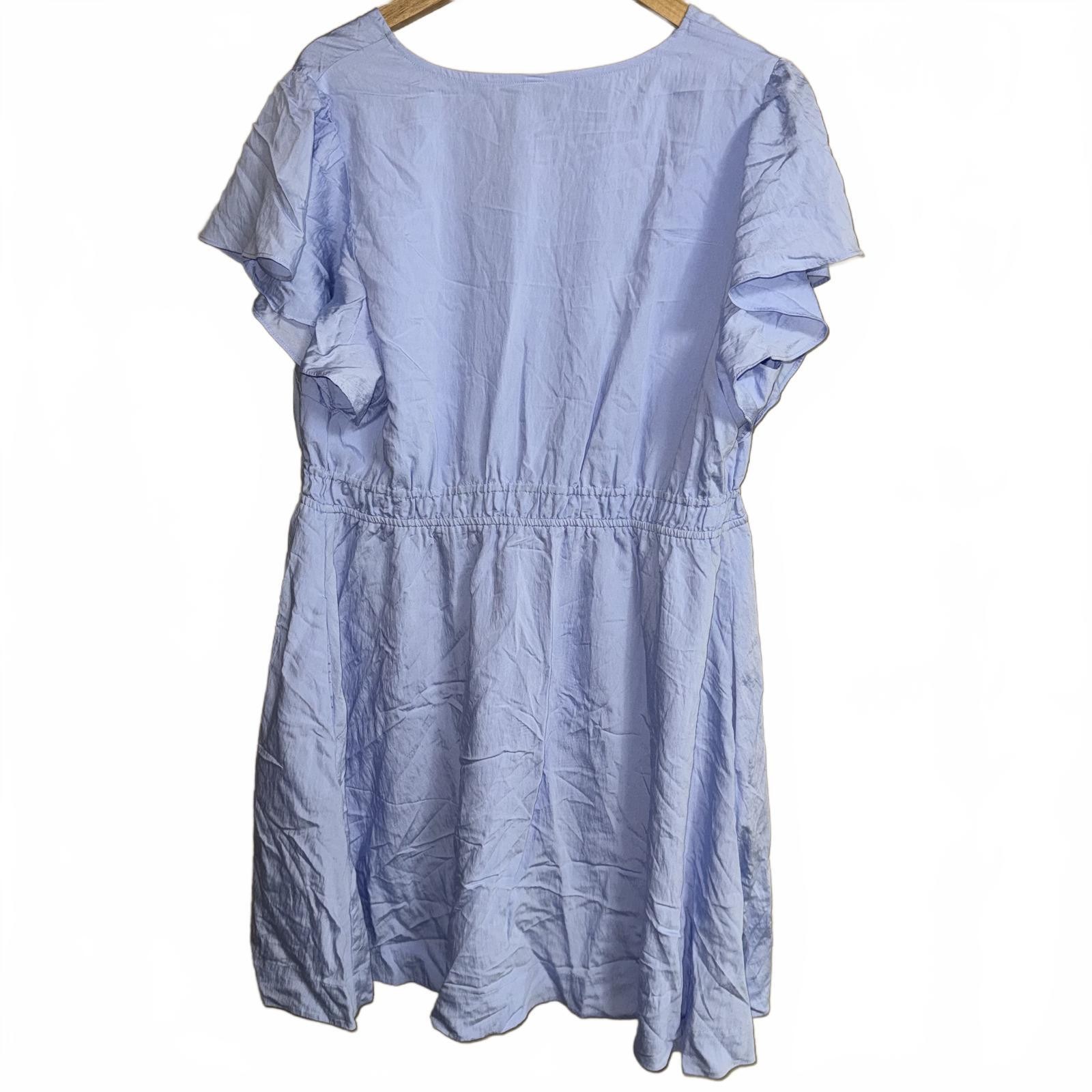 A New Day Light Blue Surplice V-neck Dress Women’s XXL Flutter Sleeve NWT