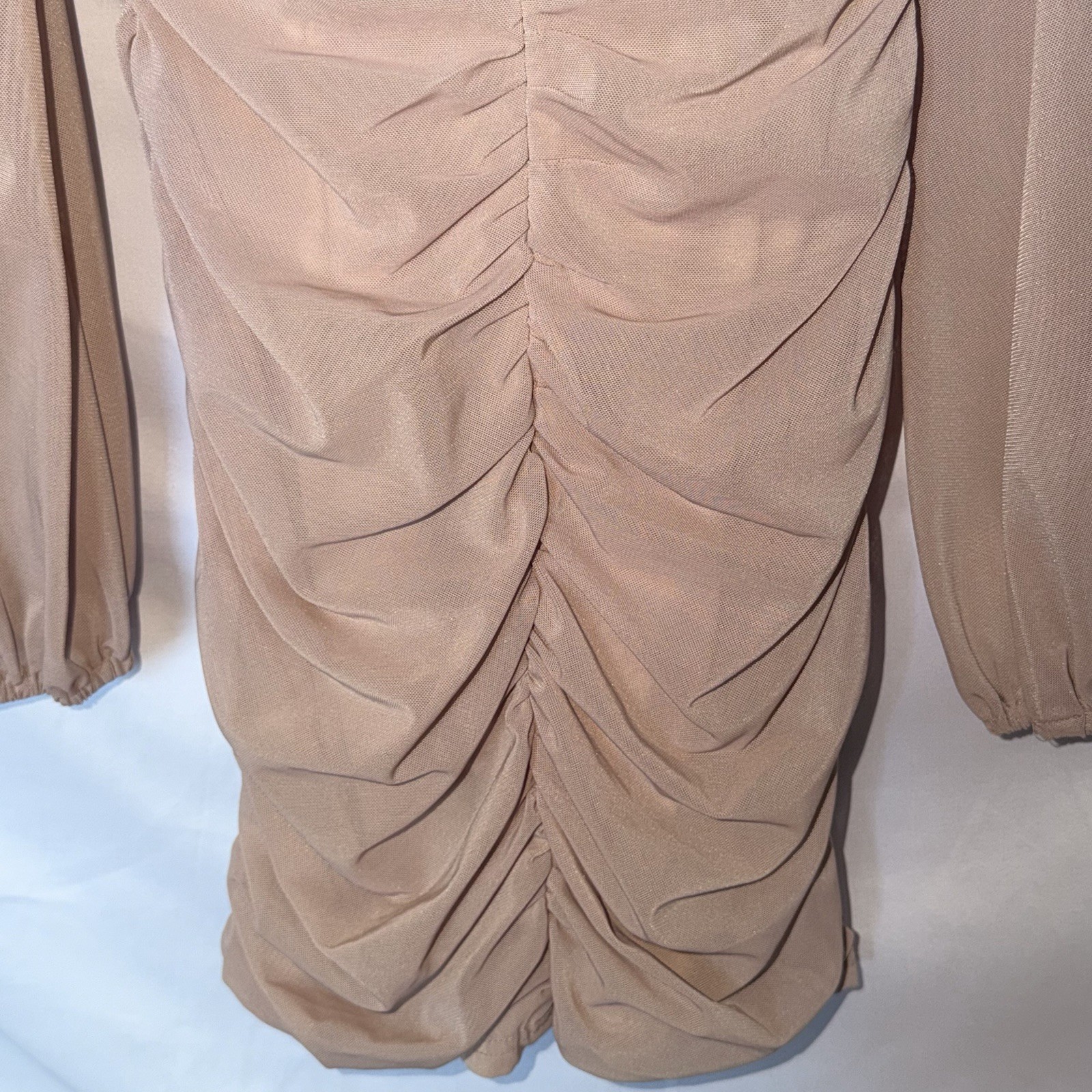 Brand New With Tags PLT Stone Mesh Balloon Sleeve Y2K Mini Bodycon Dress Size 4