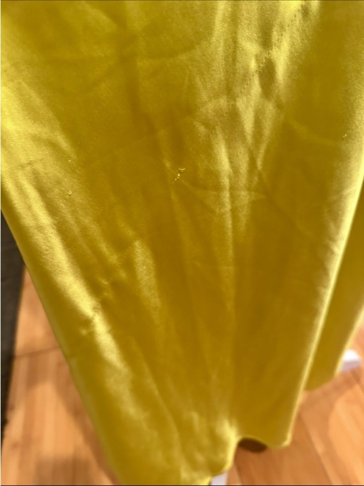 SIMON MILLER Satin Halter Chartreuse Prom Wedding Guest Long Slip Dress 10