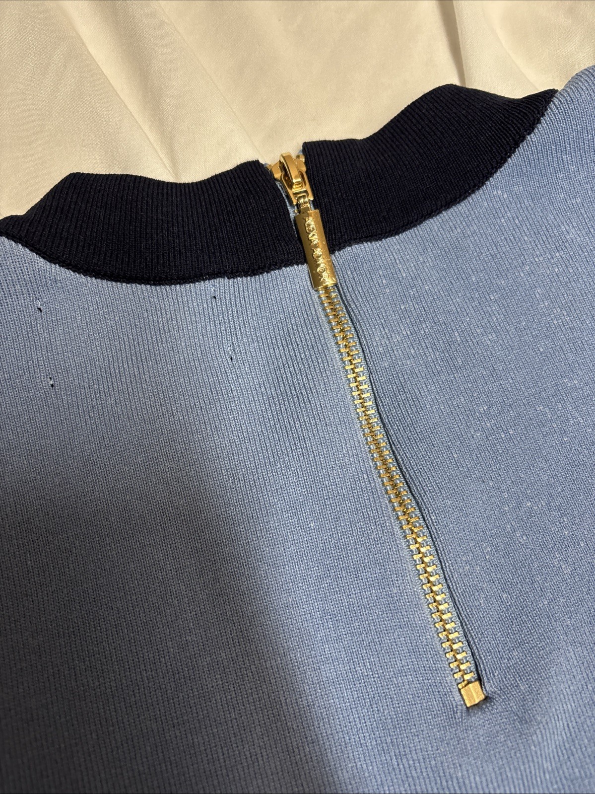 Alexia Admor Women’s Anders Fit And Flare Dress, Blue, Size XL, Gold Detail