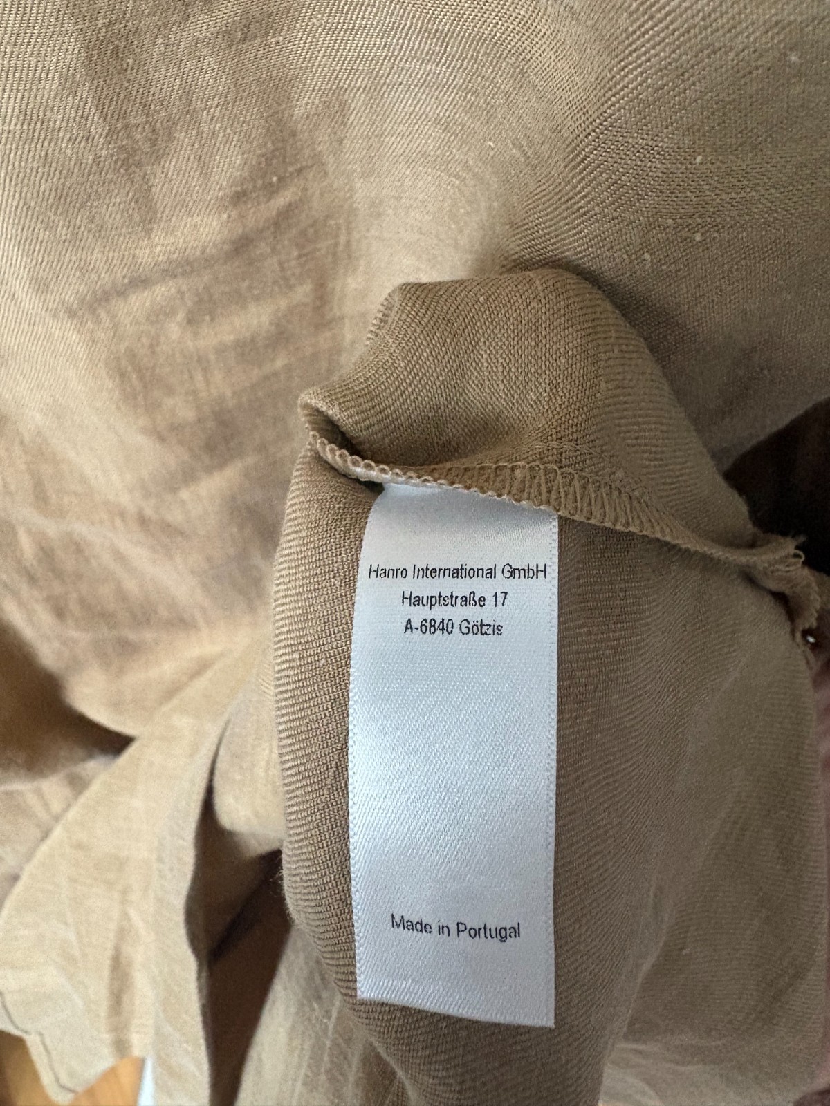 HANRO Urban Casuals Linen Blend Dress Camel Beige Medium (no belt)