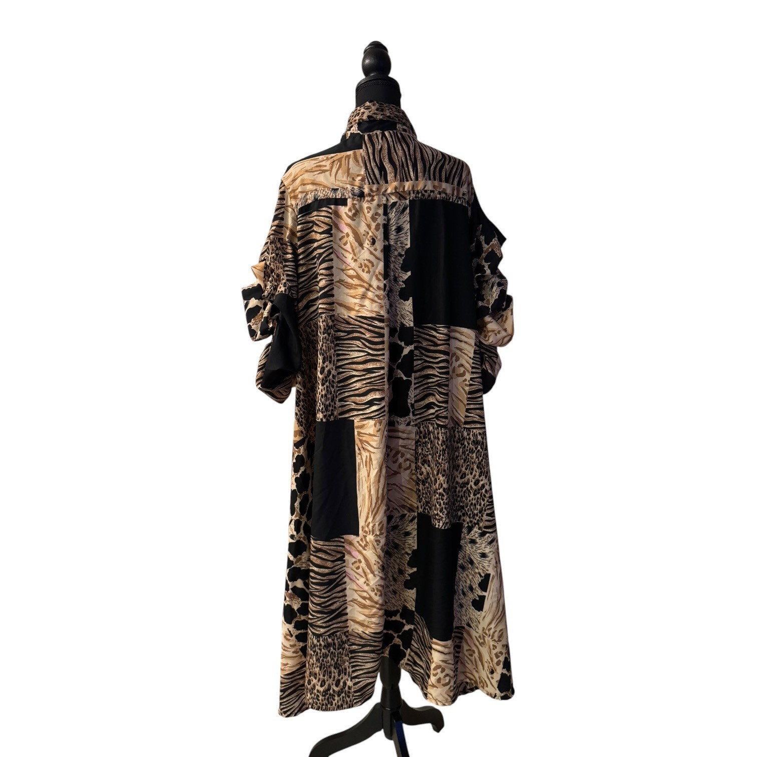 Step In Style 3X Animal Print Button-Up Dress