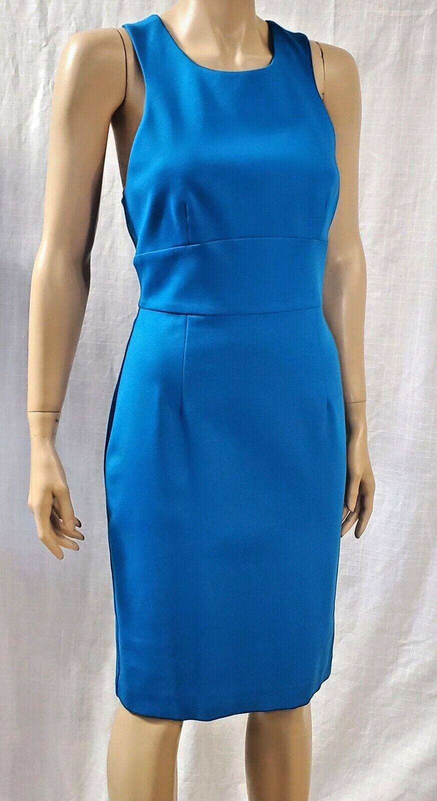 Trina Turk Robyn Blue Cocktail Sheath Dress Racerback Sleeveless Sz 8 NWT $278