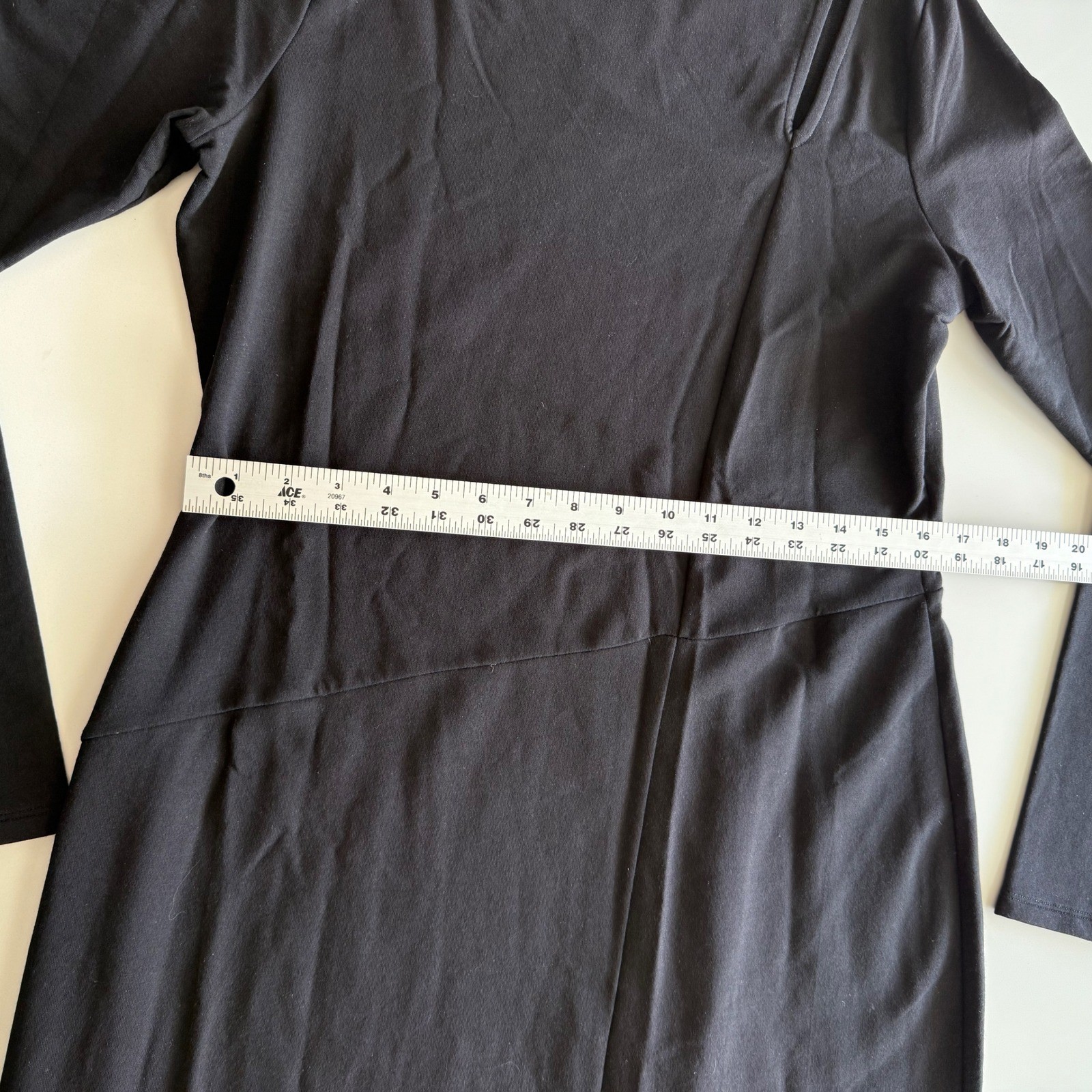 Marcella Lorimer Light French Terry Black Mockneck Cutout Maxi Dress XL