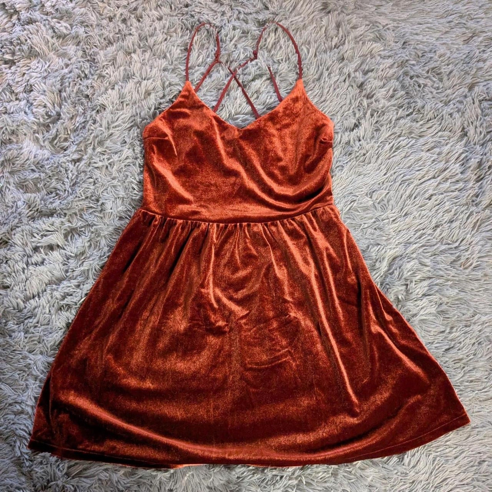 Aeropostale burnt orange velvet dress