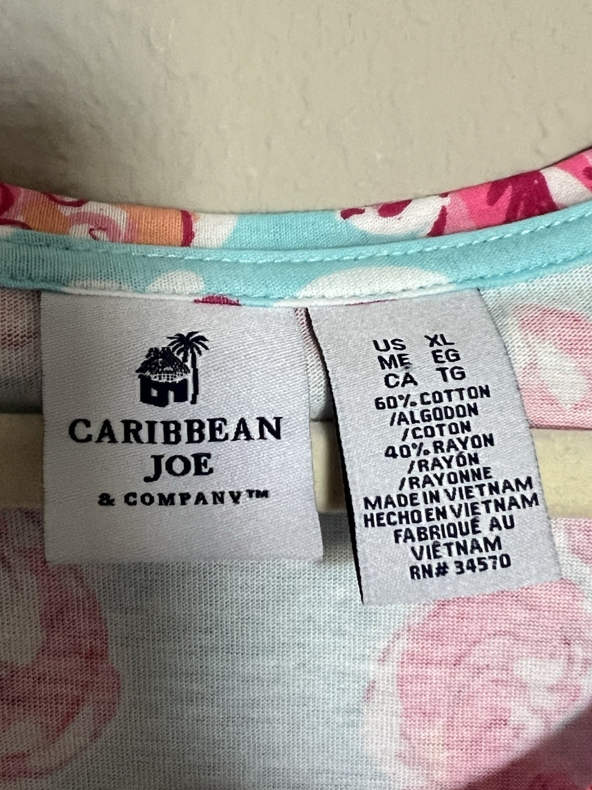 Caribbean Joe NWT Tropical Resort Shift Dress XL Coastal Preppy Summer Chic