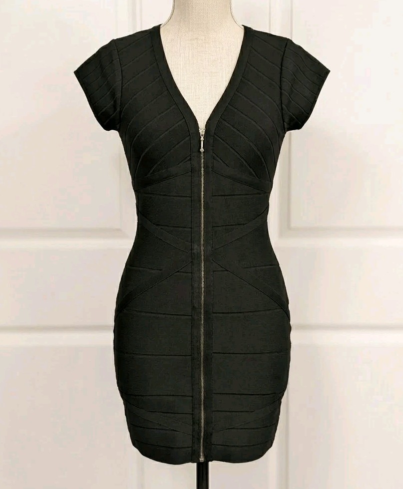 Bandage Dress Sz 10 Front Zip Bodycon Sculpting Slimming JS Collections