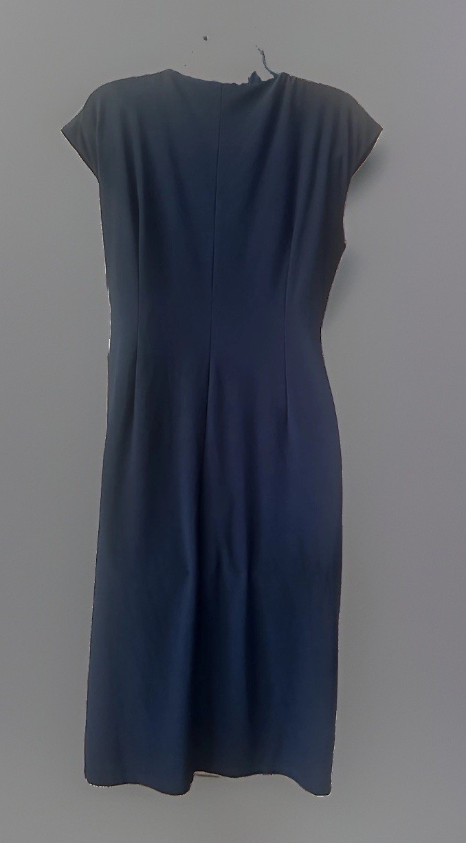 ESTABLISHED 1962 Black V-Neck Cap-Sleeve Faux Wrap Stretchy Dress Size 12