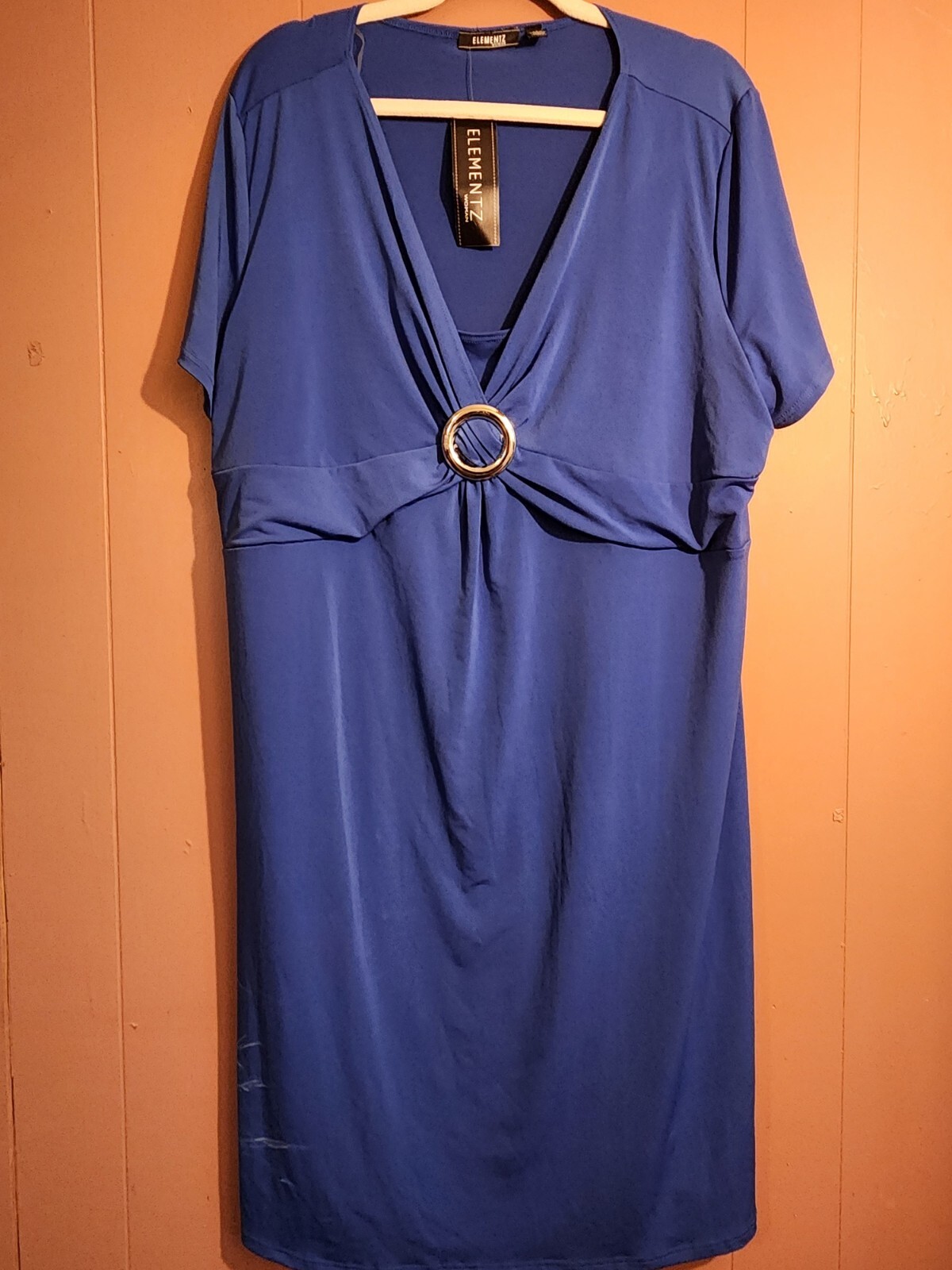 NWT Elementz Women’s Size 3X Royal Blue Empire Waist Flowing Dress