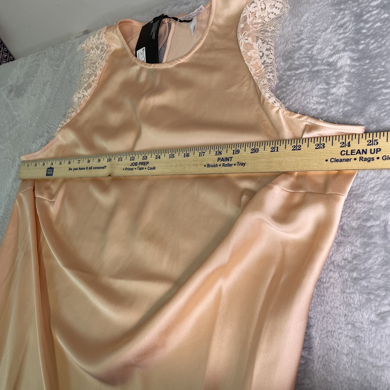 NWT Future Collective Maxi Slip Dress Womens 2X Peach Champagne Satin Sexy Night