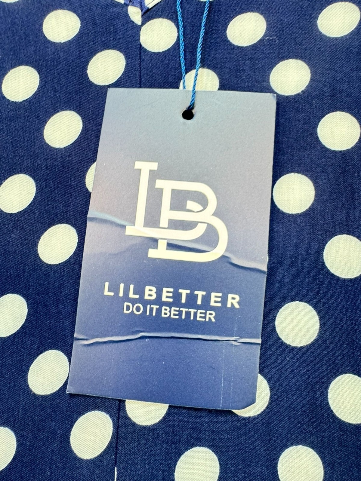 Lilbetter Womens Polka Dot Maxi Sleeveless Dress Medium Blue & White Strappy