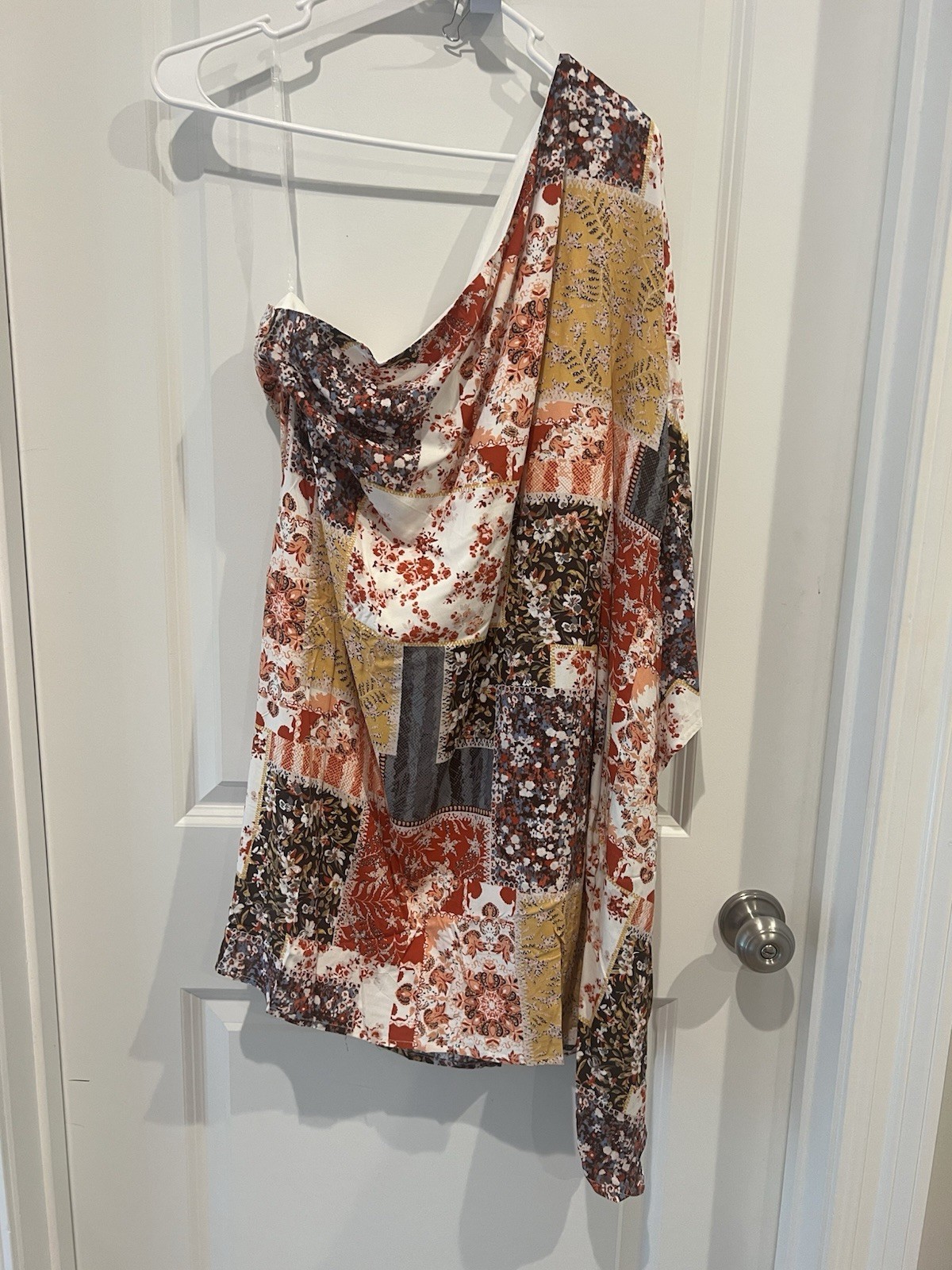 NWT Savanna Jane Patchwork One-Shoulder Dress Size Large
