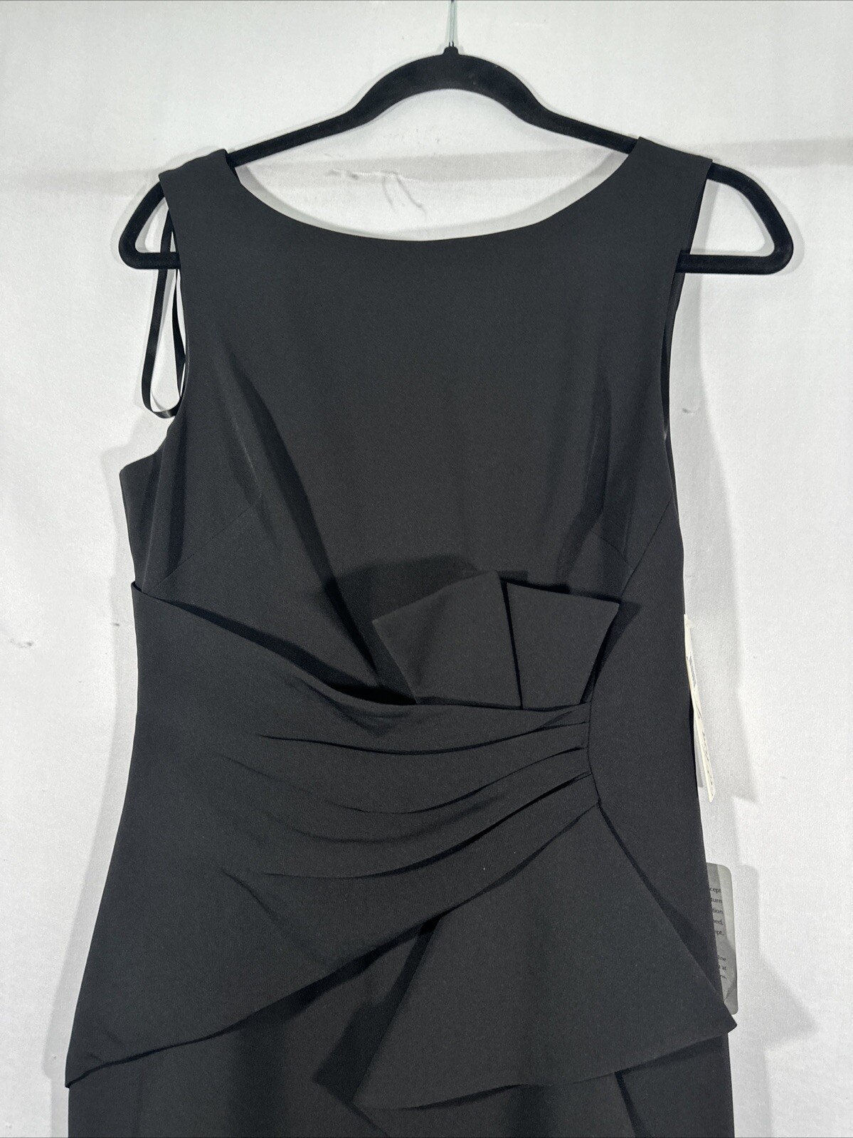 NWT $188 Eliza J [ 6 ] Sleeveless Cascading Ruffle Front Gown in Black #J920