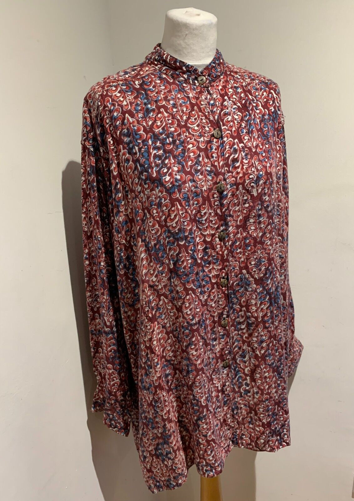 Anokhi Handworks short shirt dress 14 long tunic print oversize pattern