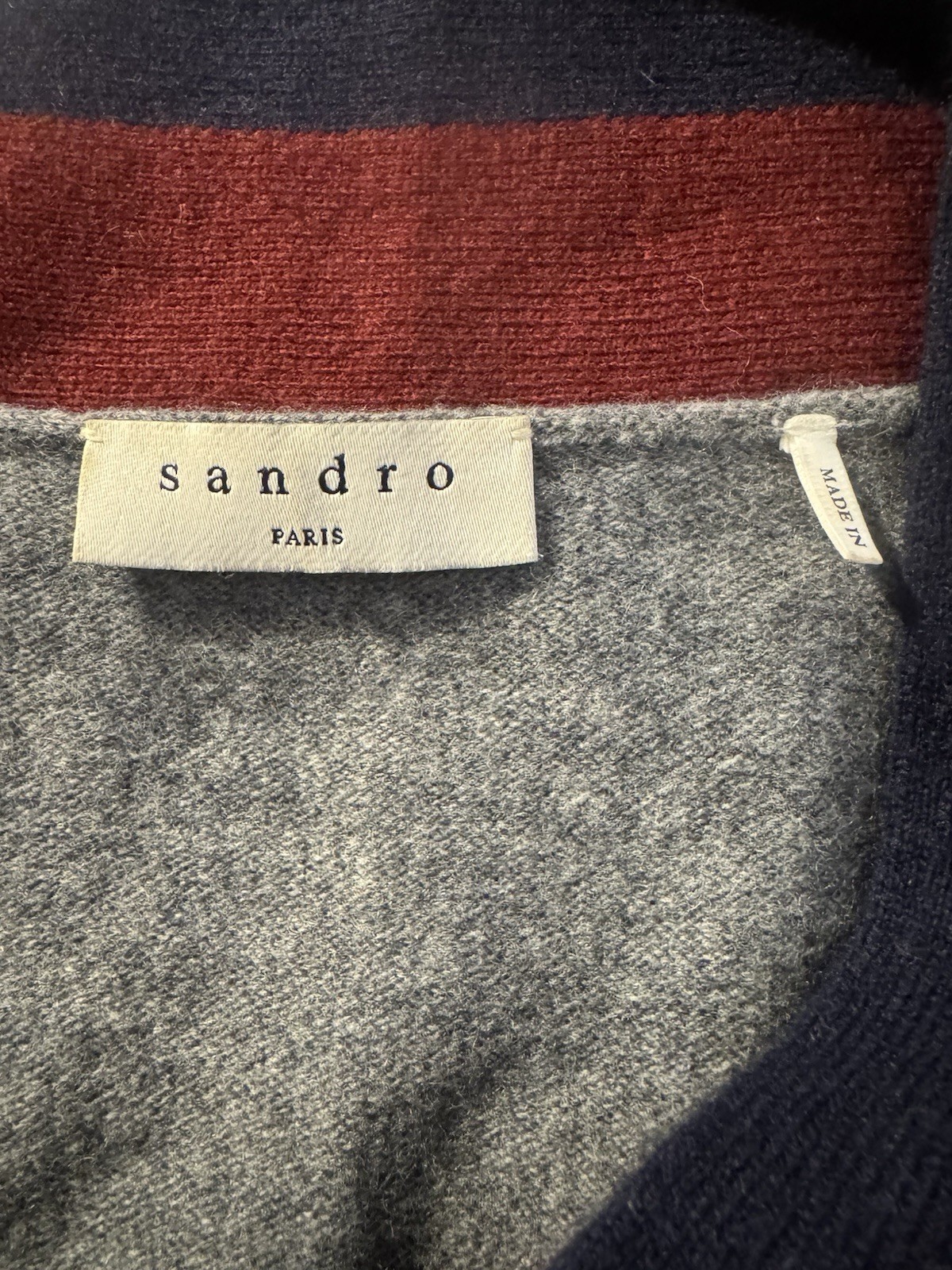 Sandro Paris Wool Cashmere Blend Gray Dress Long Sz 46/ US Small