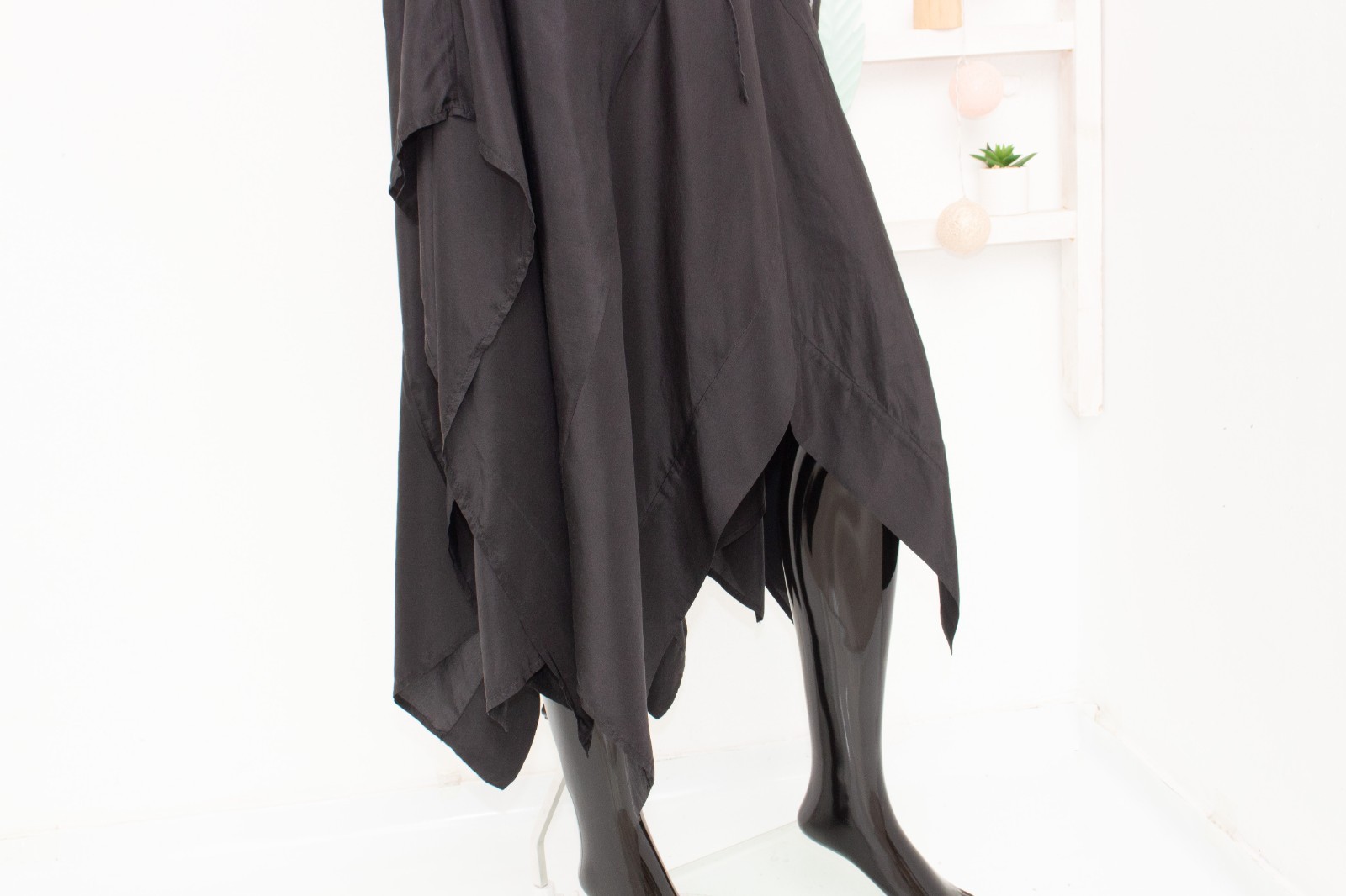 Filippa K Silk Dress Black Asymmetric Draped Sleeveless Fit&Flare Dress M