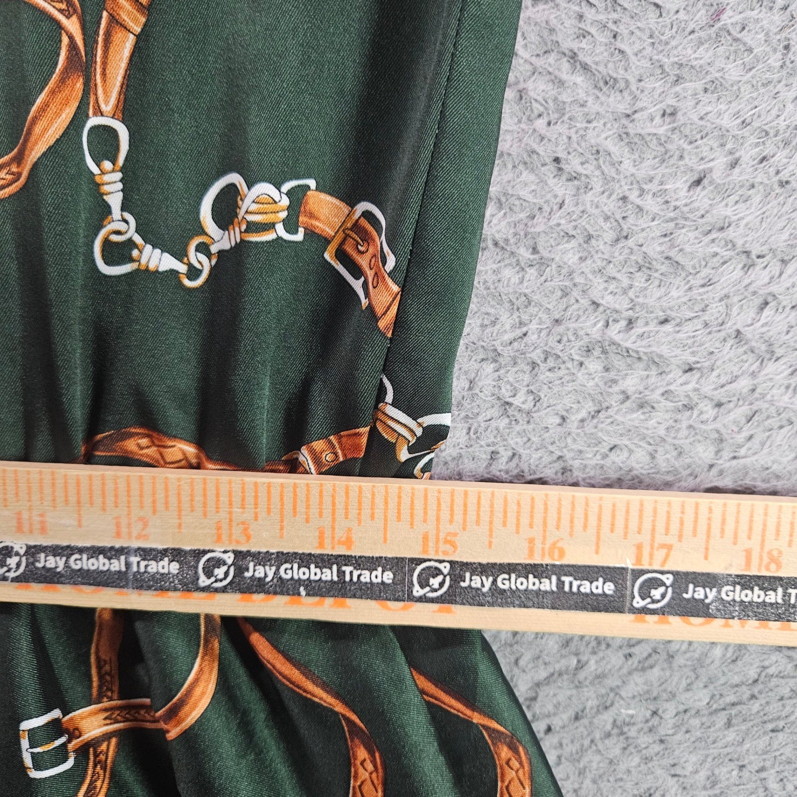 Zara Basic Green Equestrian Chain Belt Print Pleated Mini Dress Womens Sz M NEW