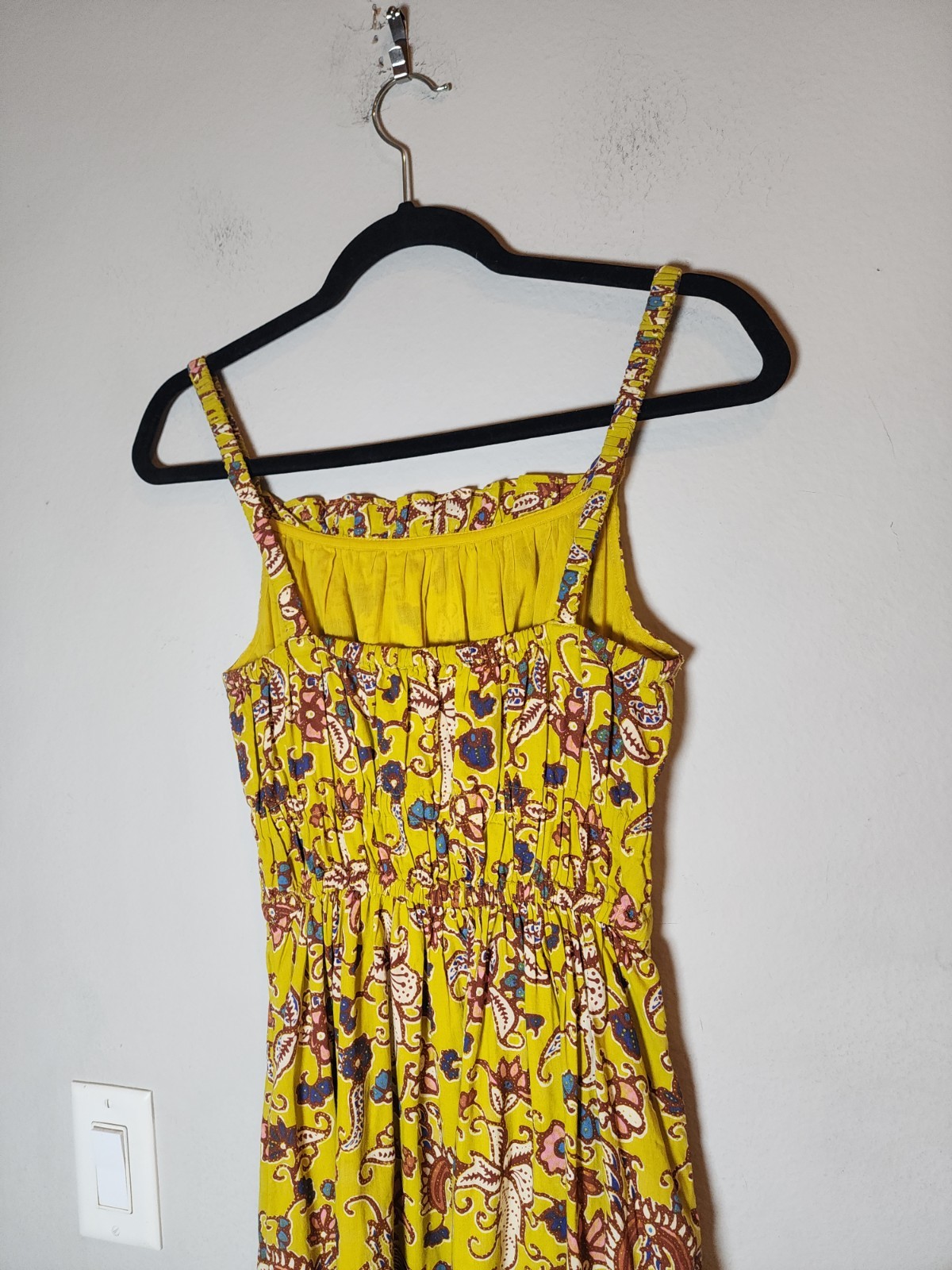 Cleobella Organic Cotton Winona Sleeveless Midi Dress Green Yellow Floral Small