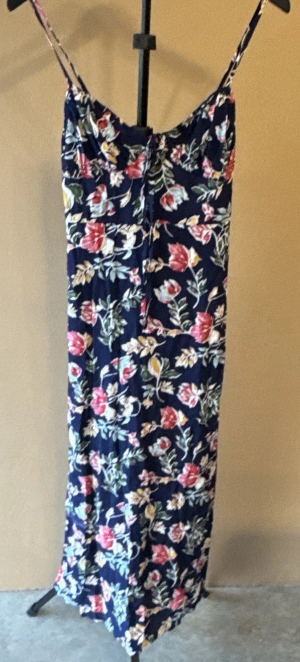 I Love It Fashion Q Long Dress W/Pockets Medium Floral Design New With Tags
