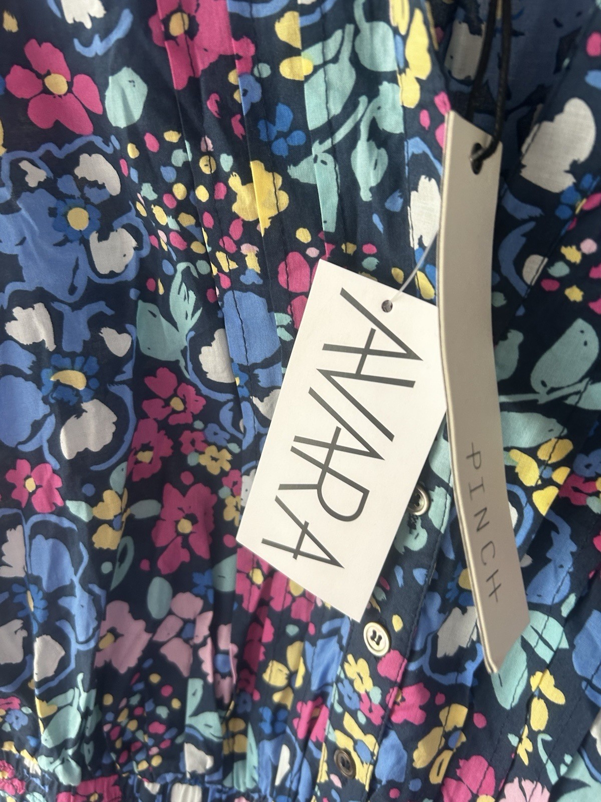New NWT Pinch Size Large Avana Helena Floral Ruffle Short Sleeve Mini Dress j419