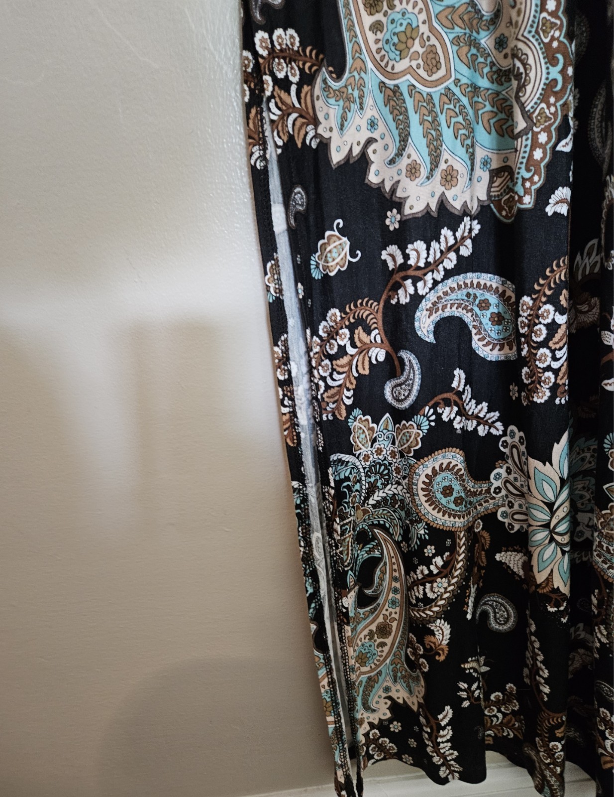 Lascana Womens Resort Tropical Summer Black Paisley Print Maxi Dress NEW Size 4