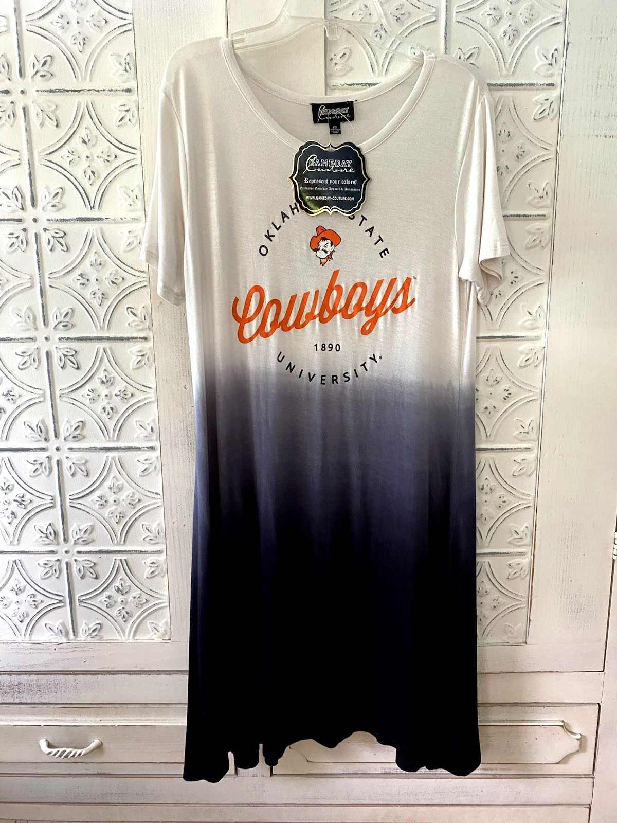 Game Day Oklahoma State Cowboys OSU Women’s Cotton T-Shirt Tunic Dress XS – NWT