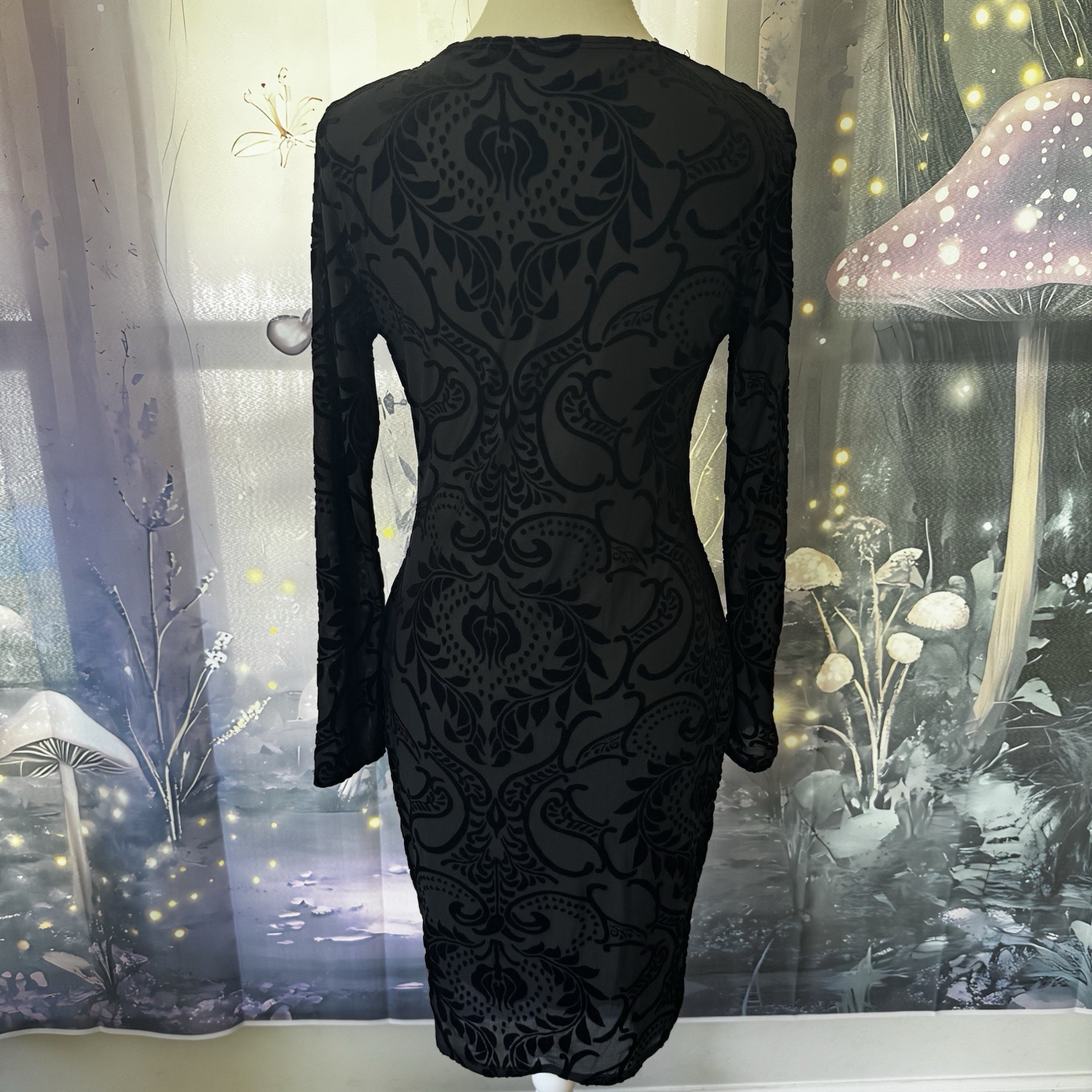 VTG 90s Y2K Charlotte Russe Medium Gothic Fairy Whimsigoth Grunge Velvet Burnout