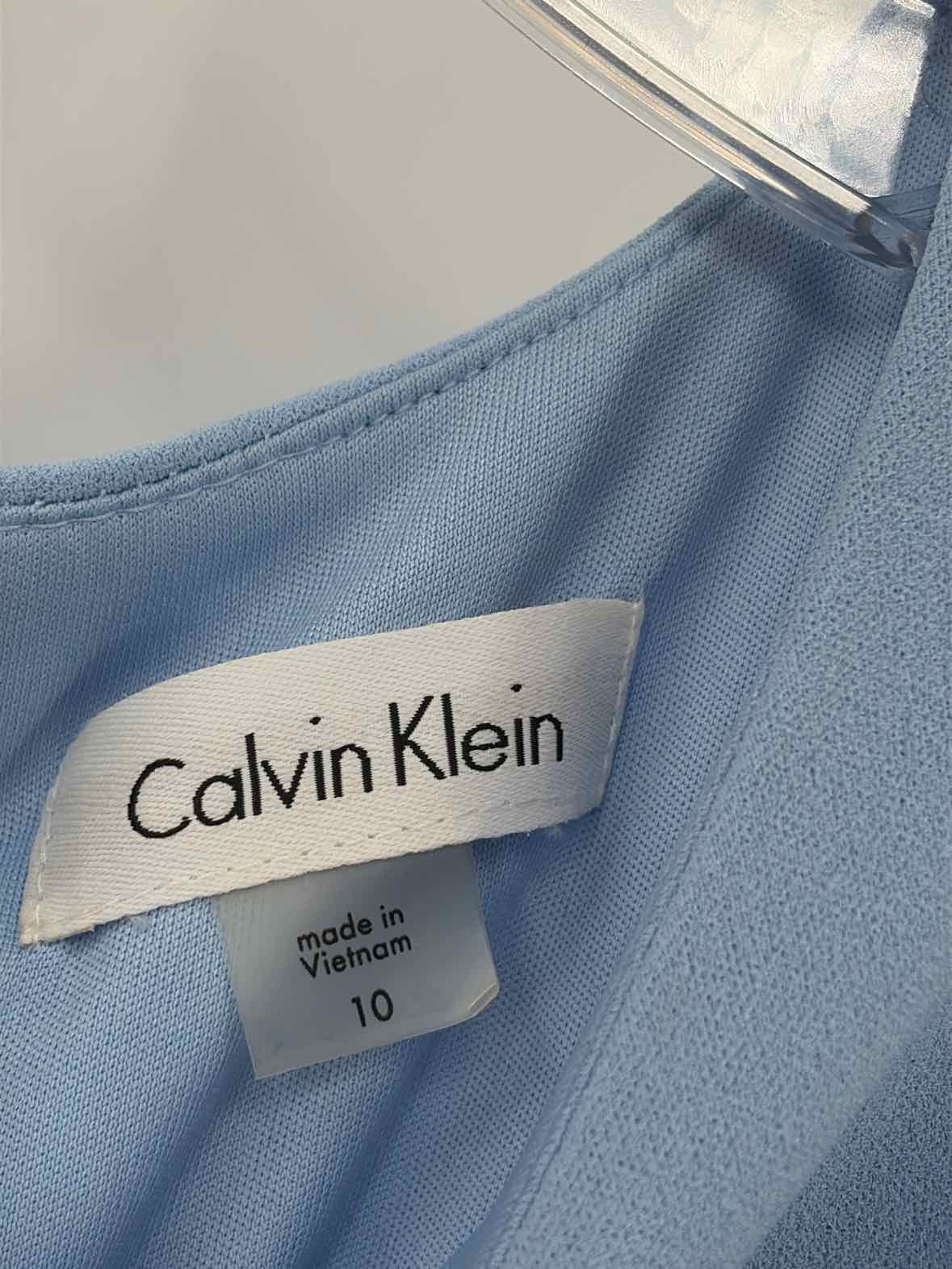 Pre-Owned Calvin Klein Blue Size 10 Midi Sleeveless Dress