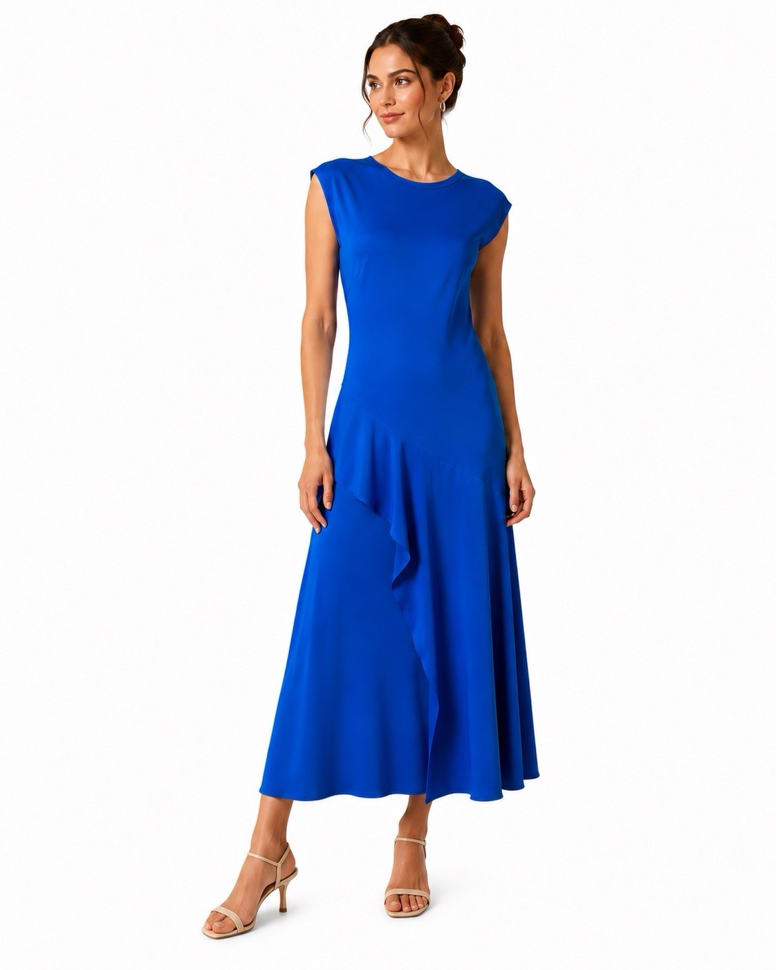 NWT Kobi Halperin Lili Bias Cut Blue Jay Long Midi Dress Evening Wedding Guest S