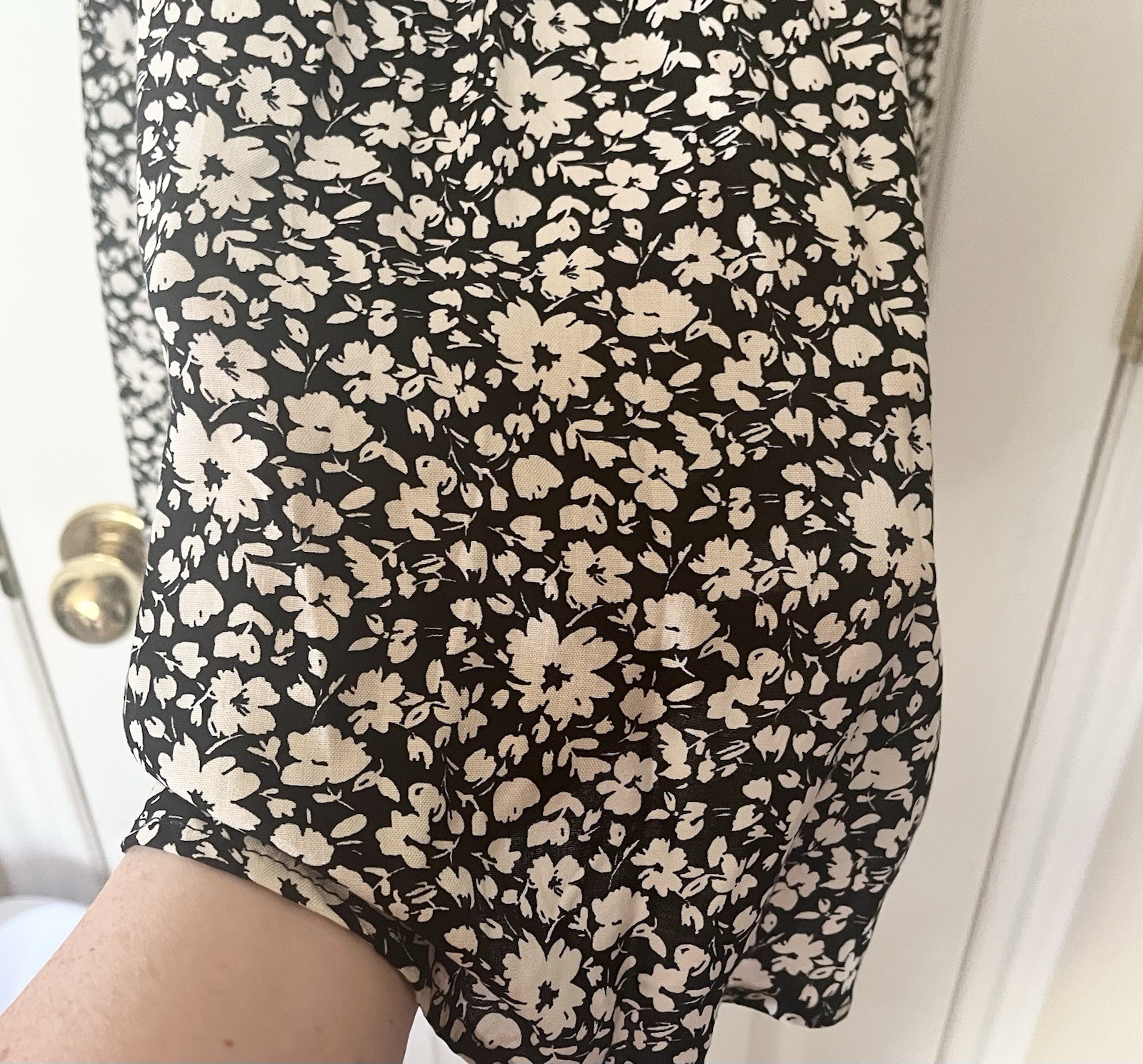 Peasant Dress NWT – Size Medium – Half Sleeves – Black & White Print