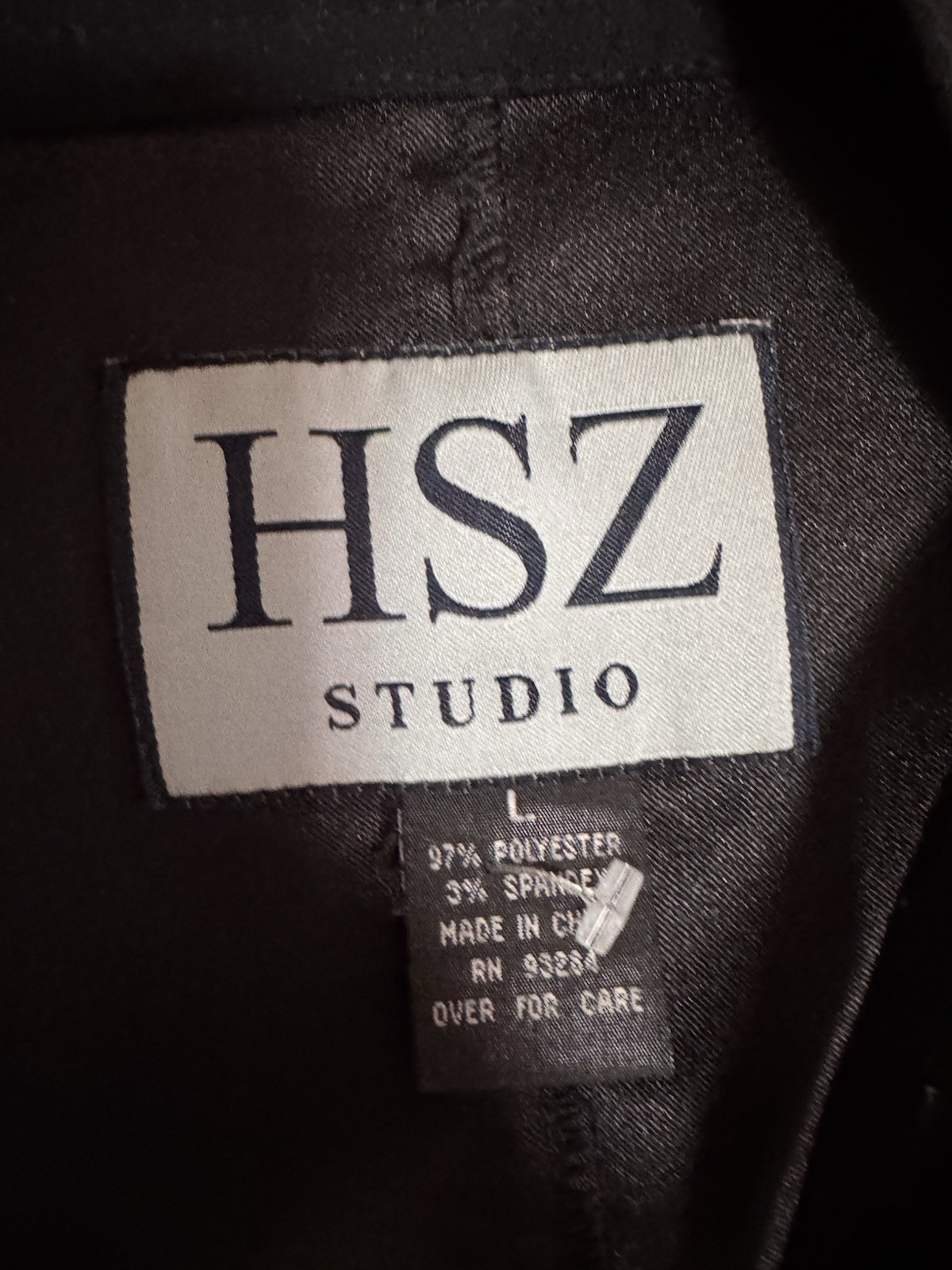 HSZ Studio Pinafore Dress Black Solid Square Neck unique hooks Women’s L