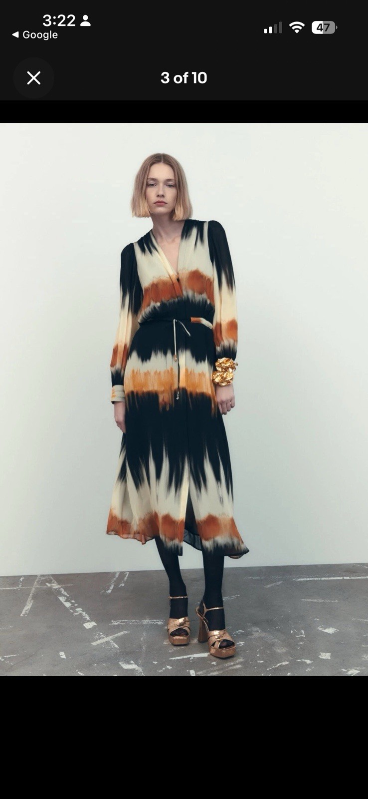 ZARA WOMAN TIE-DYE MIDI DRESS ALL SIZE M MULTICOLOURED VIRAL