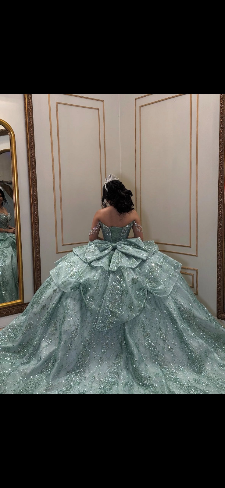 Sage quinceanera dress
