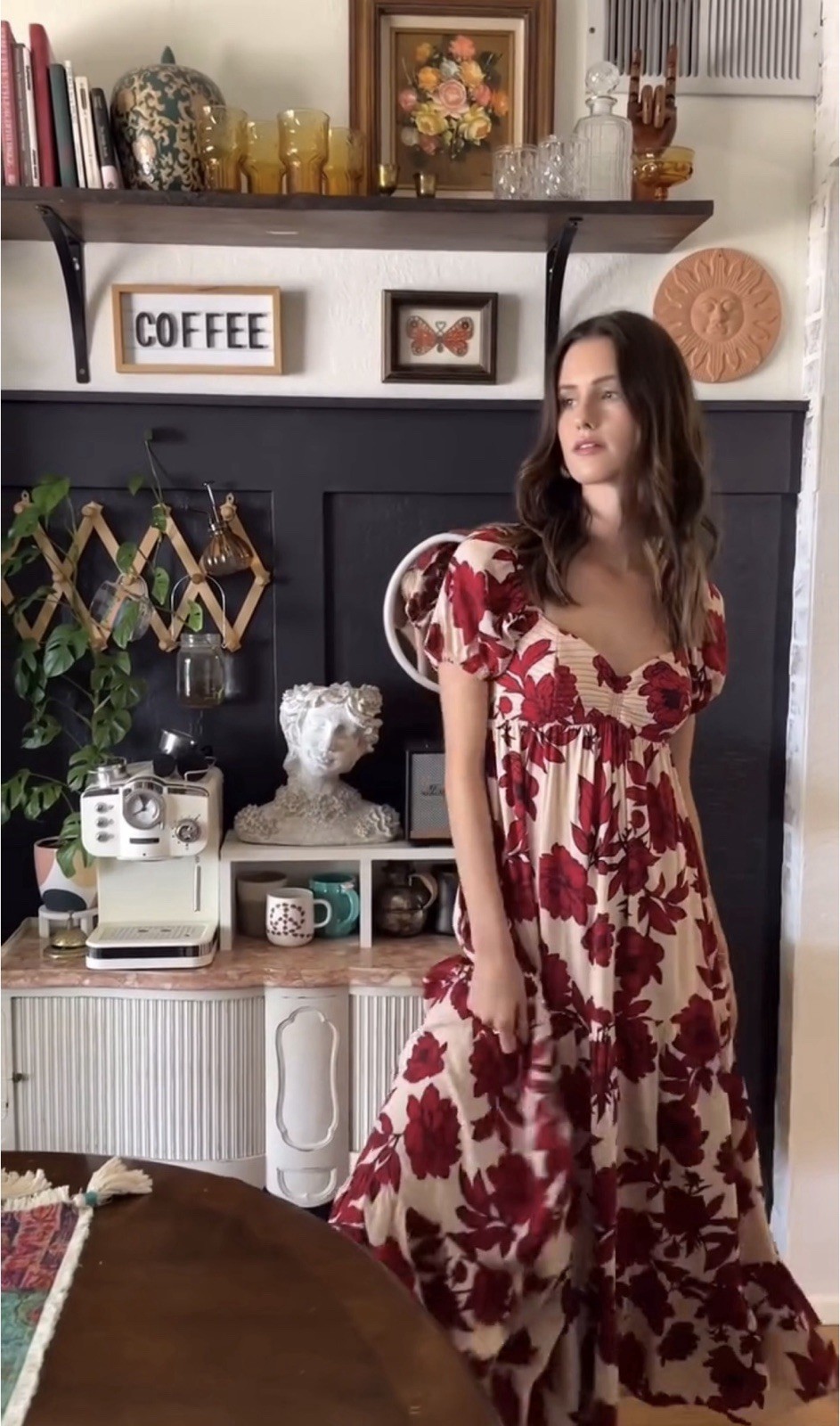New Band of the Free B.O.G. Boho Cherish Garnet Floral Maxi Dress Medium Gypsies