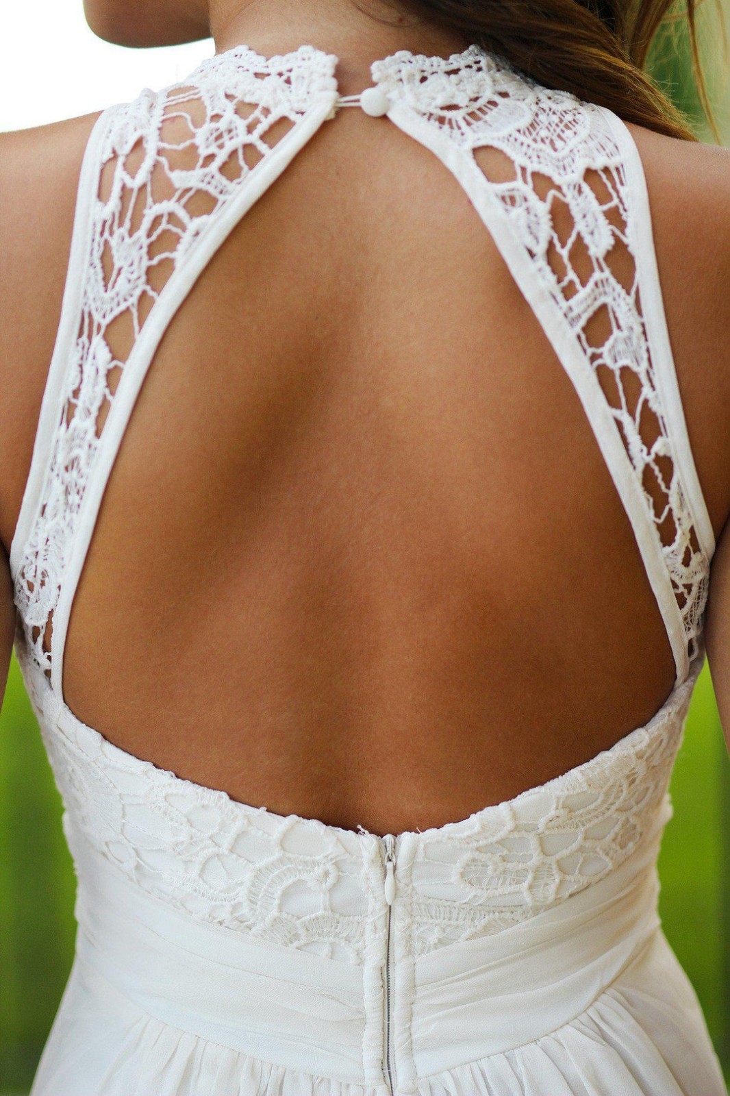Saved By The Dress Beige Crochet Maxi Dress Woman Small Lace Top ZipUp Back NWT